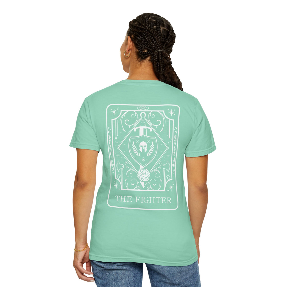Fighter Tarot Card Comfort Colors Shirt | TTRPG Character Class Tee