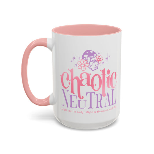 Chaotic Neutral Coffee Mug — Pink & Lavender DnD Fantasy Accent Mug (11/15oz)