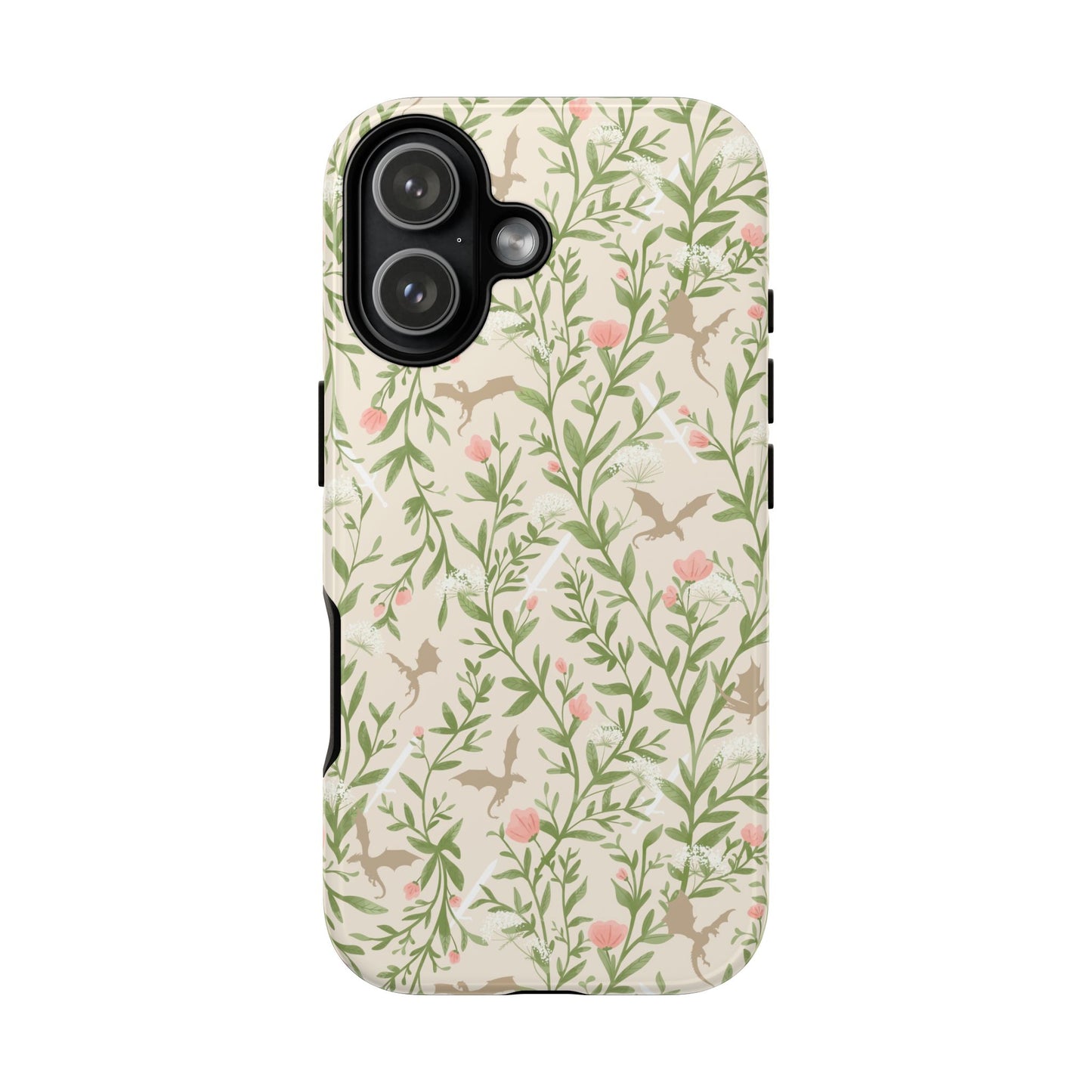 Fantasy Floral Dragons Tough Cases, Romantasy Reader Gift, Bookish Merch