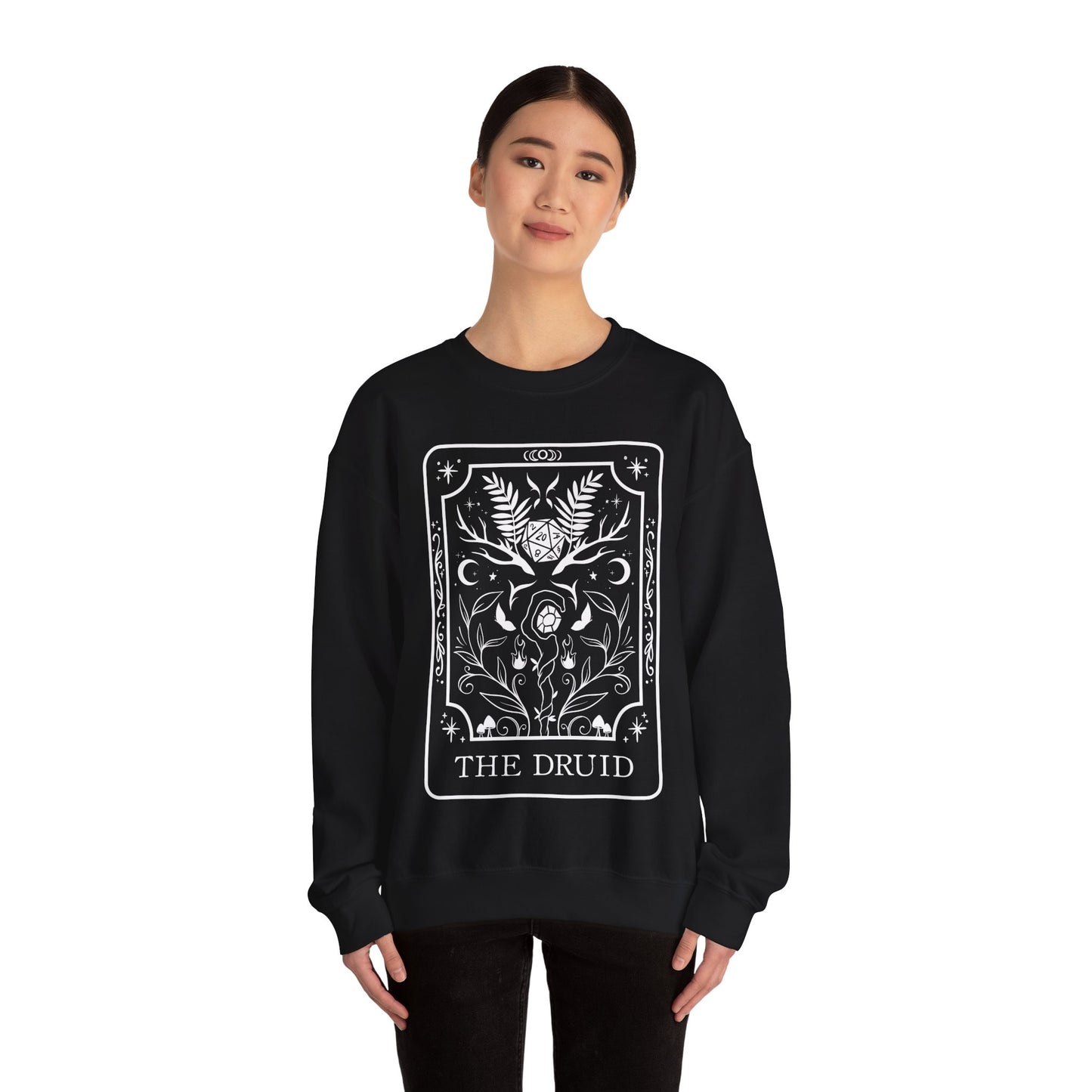 Druid Tarot Card Gildan Sweatshirt Shirt | TTRPG Character Class Crewneck