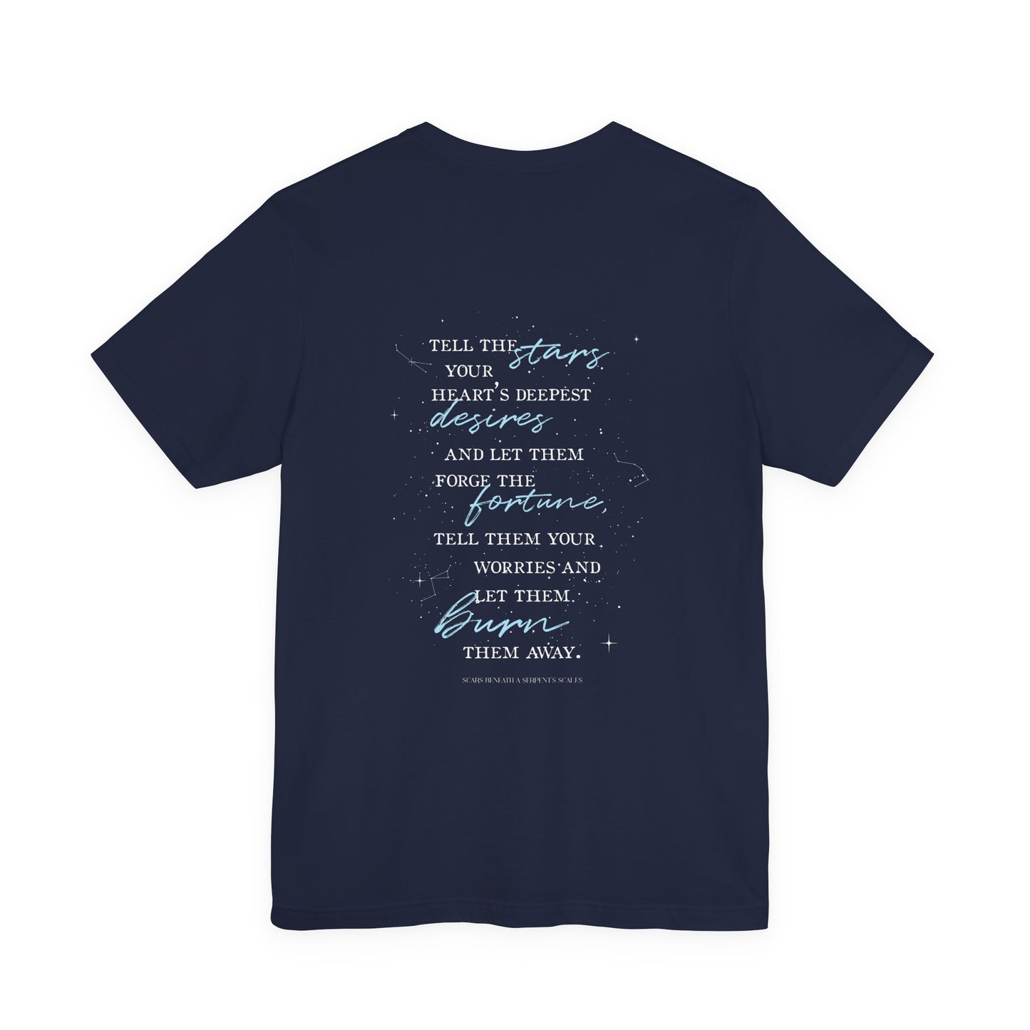 Tell the Stars Bella+Canvas Tee | Officially Licensed Scars Beneath A Serpent’s Scales Nicole Platania Fantasy Romance Shirt