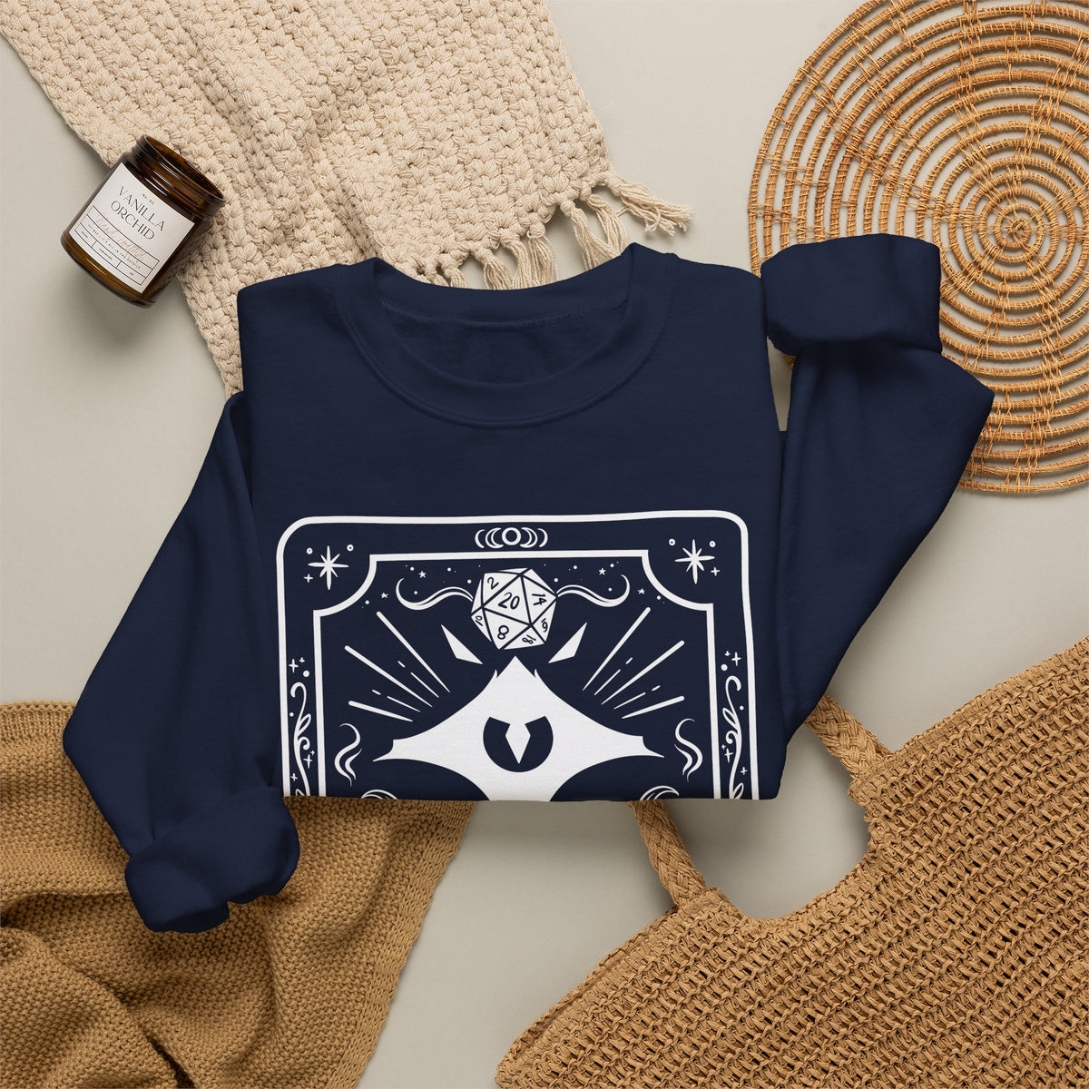 Warlock Tarot Card Gildan Sweatshirt Shirt | TTRPG Character Class Crewneck