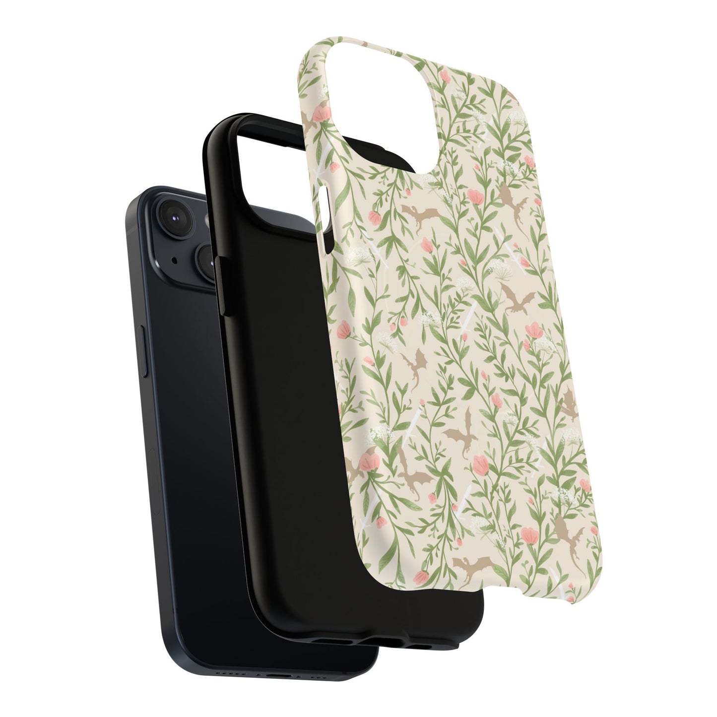 Floral Fantasy Dragons Tough Cases - MAGNETIC - Romantasy Reader Gift, Bookish Merch