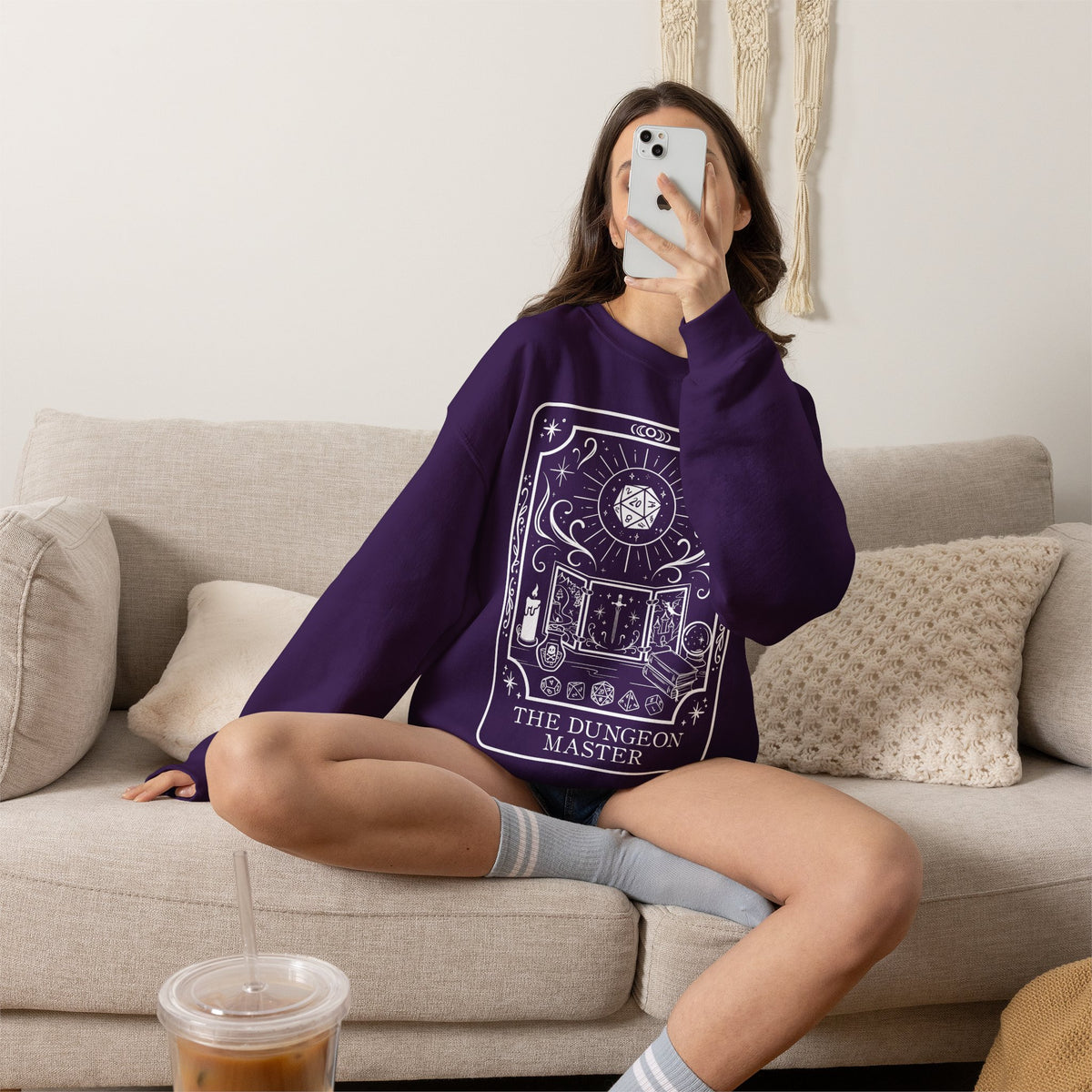 Dungeon Master Tarot Card Gildan Sweatshirt Shirt | TTRPG Character Class Crewneck