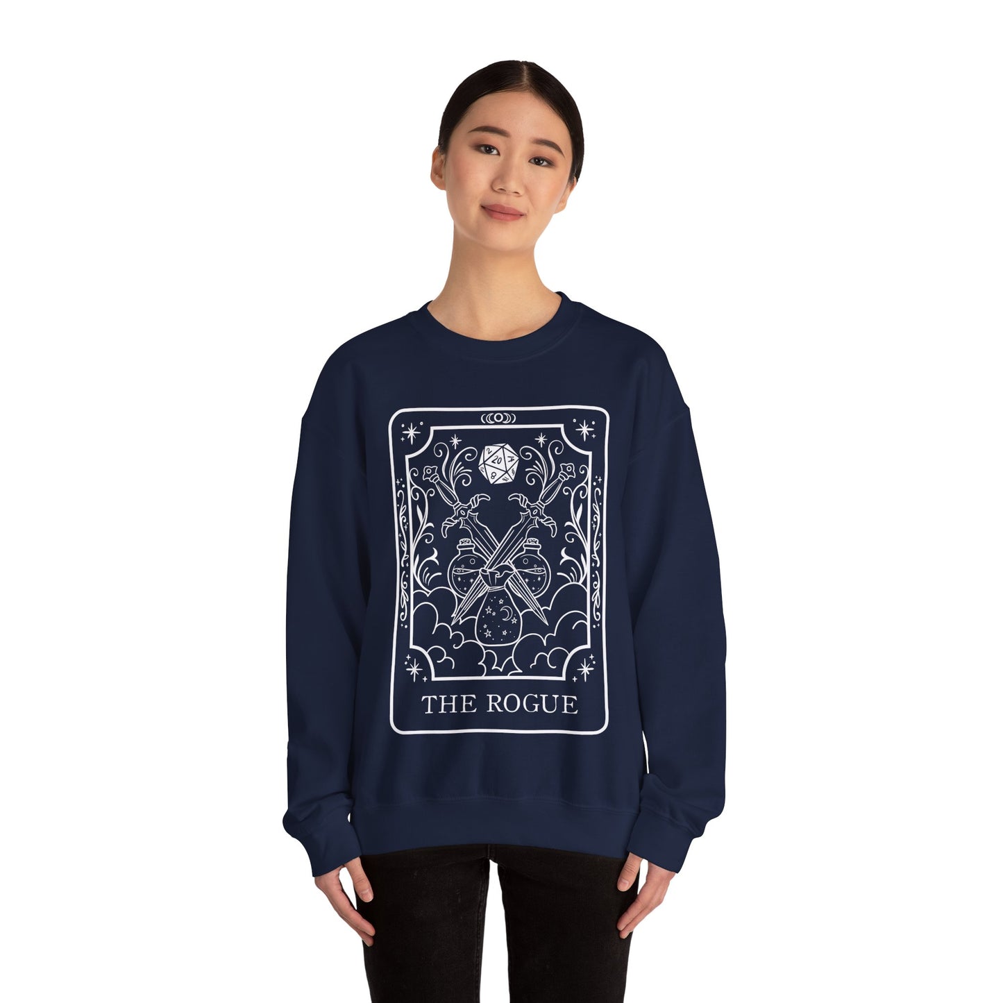Rogue Tarot Card Gildan Sweatshirt Shirt | TTRPG Character Class Crewneck