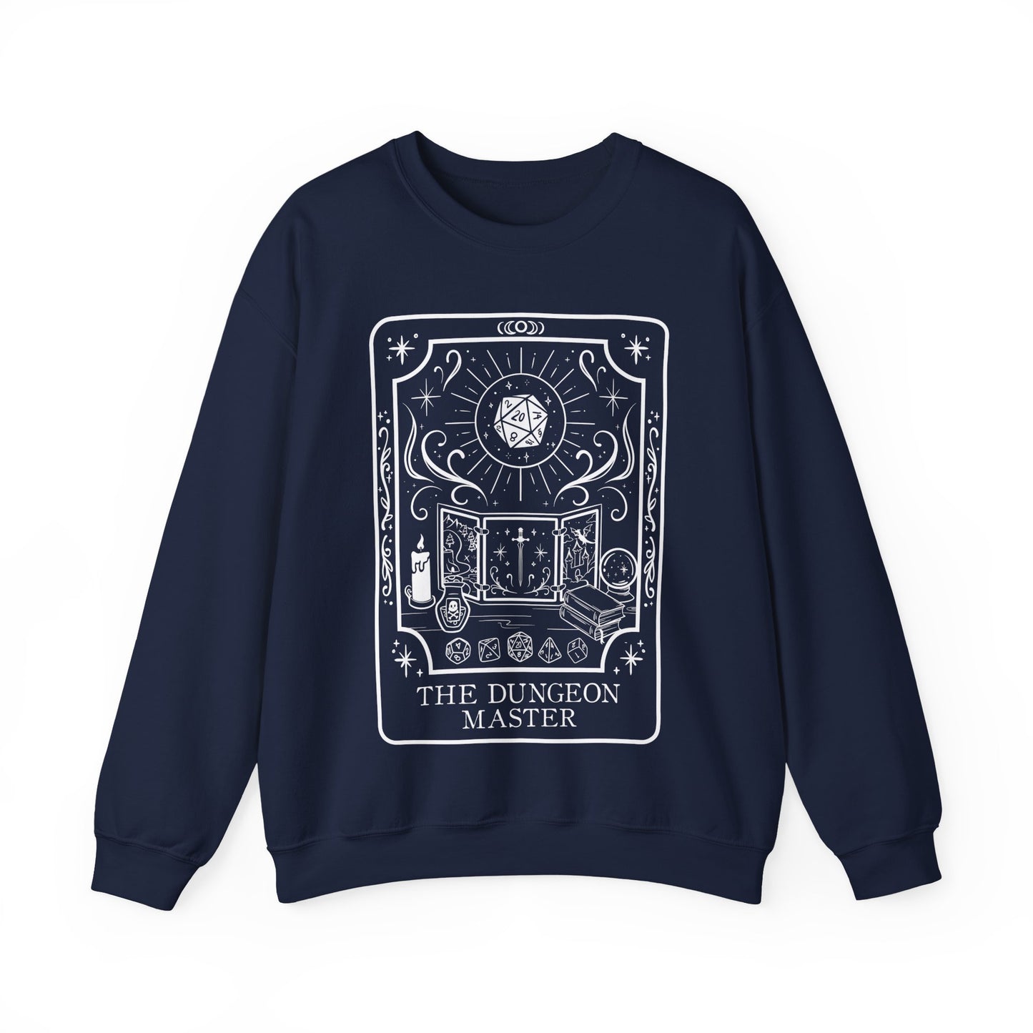 Dungeon Master Tarot Card Gildan Sweatshirt Shirt | TTRPG Character Class Crewneck