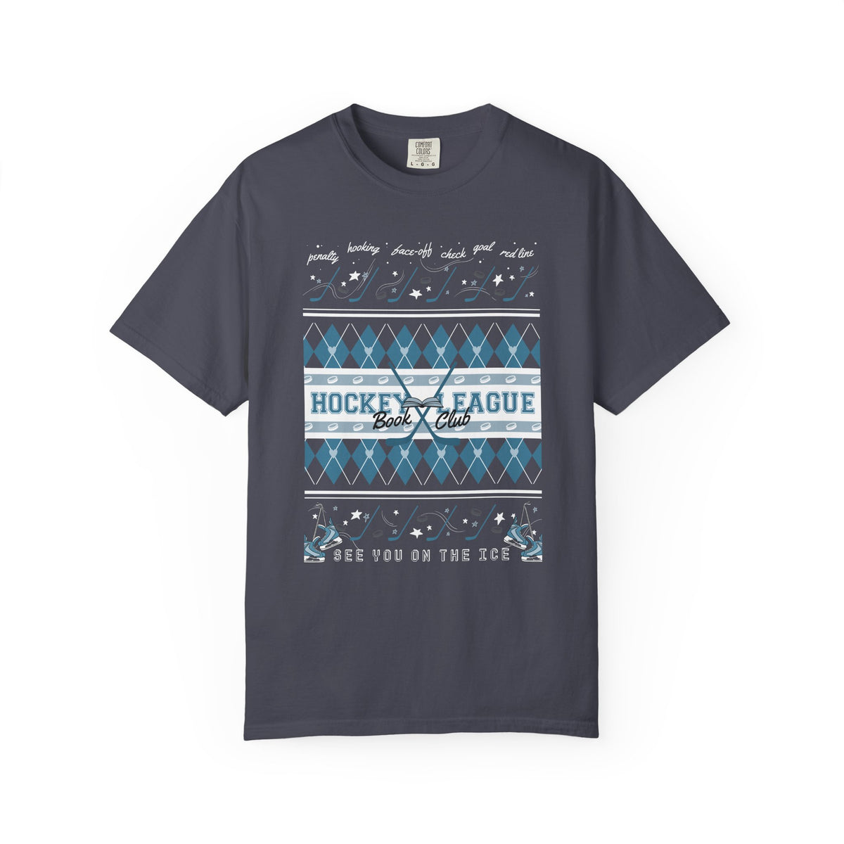 Hockey League Book Club Patterned T-Shirt