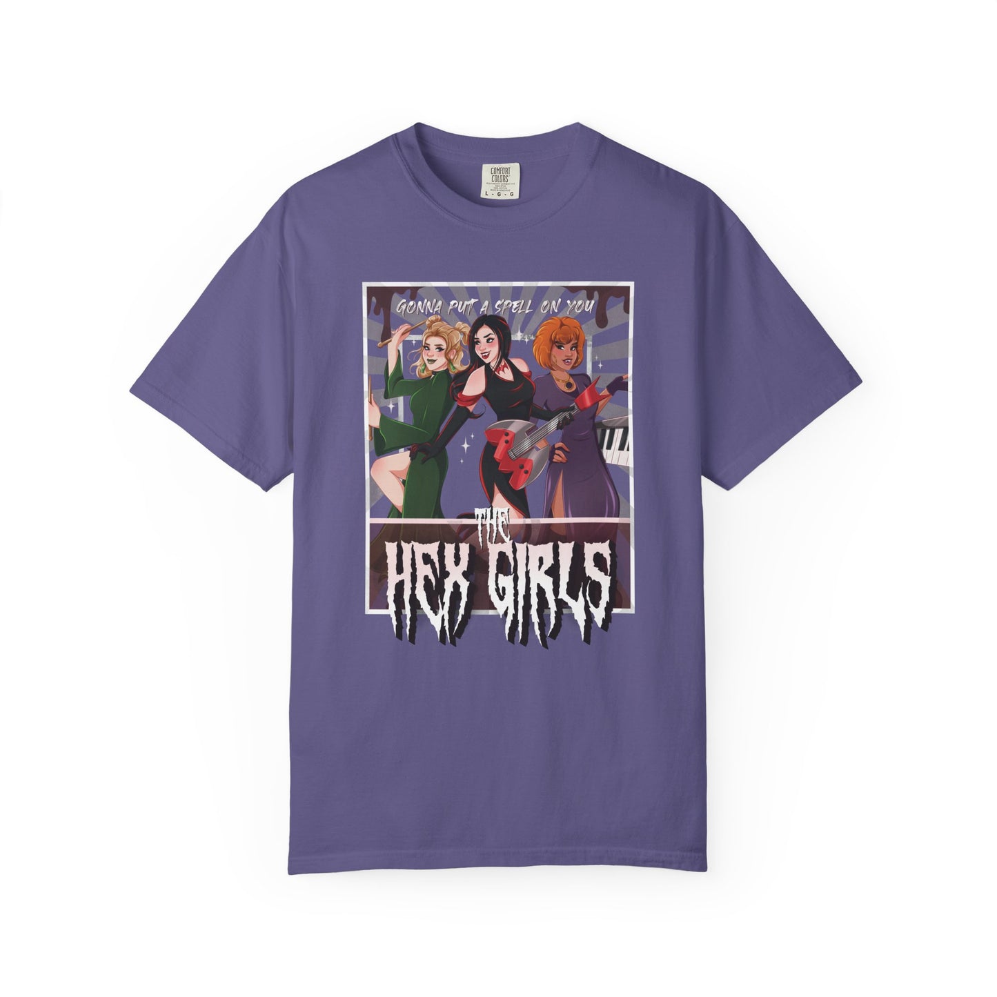 Front Only Witch Girl Band T-Shirt, Spooky Season Graphic Tee