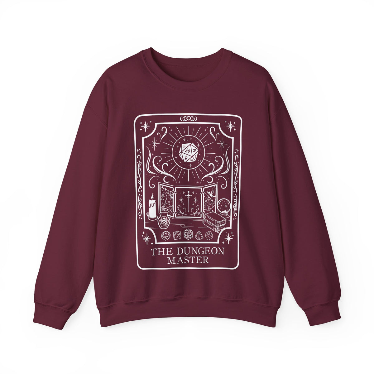Dungeon Master Tarot Card Gildan Sweatshirt Shirt | TTRPG Character Class Crewneck