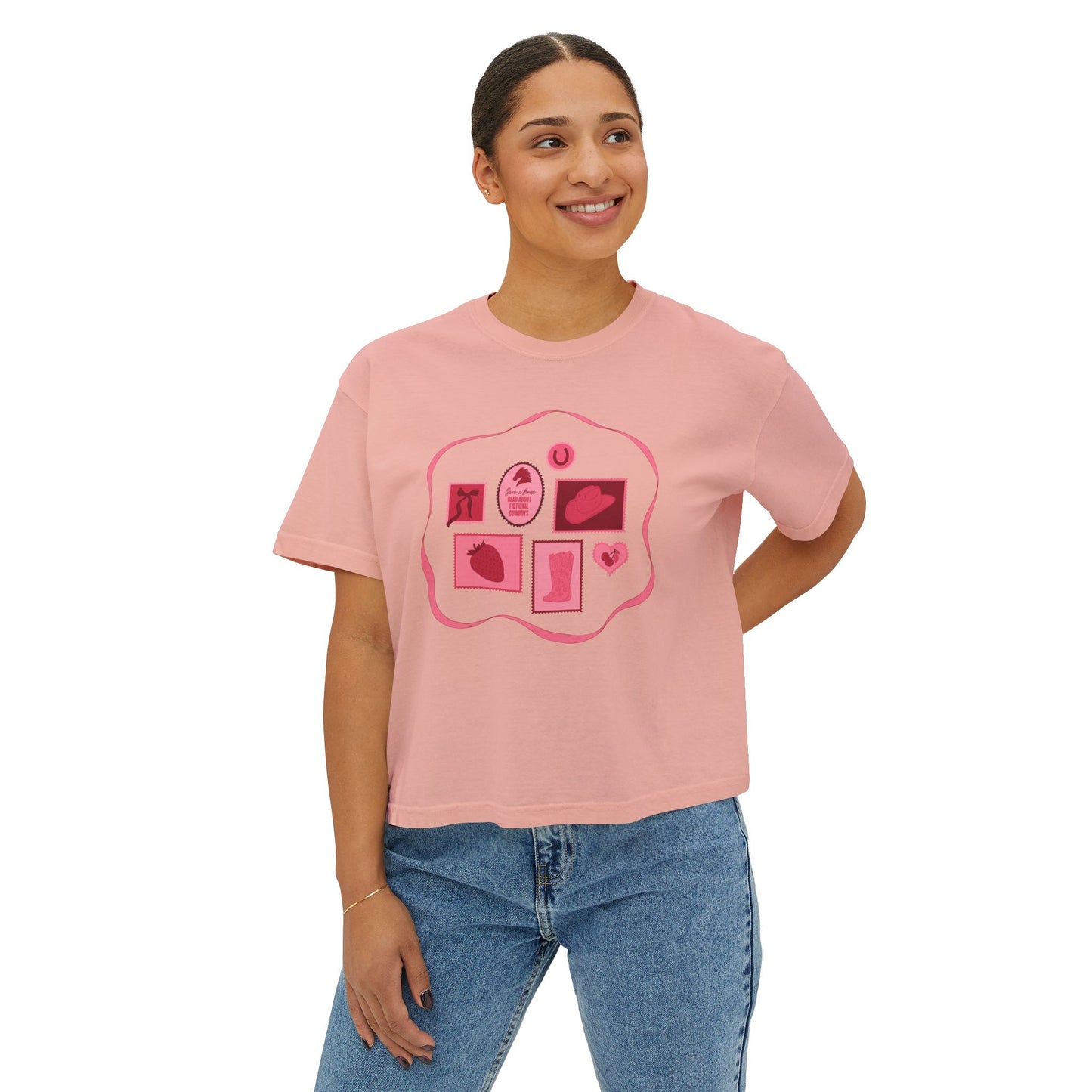 Save a Horse, Read About Fictional Cowboys Comfort Colors Boxy Crop Tee | Cowboy Romance Shirt