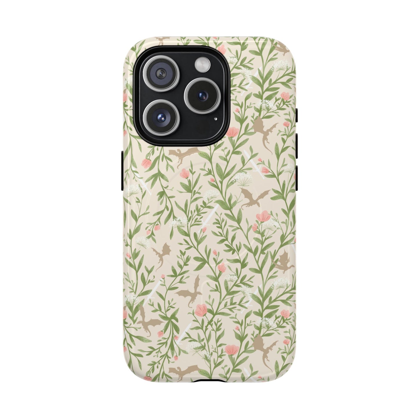 Floral Fantasy Dragons Tough Cases - MAGNETIC - Romantasy Reader Gift, Bookish Merch