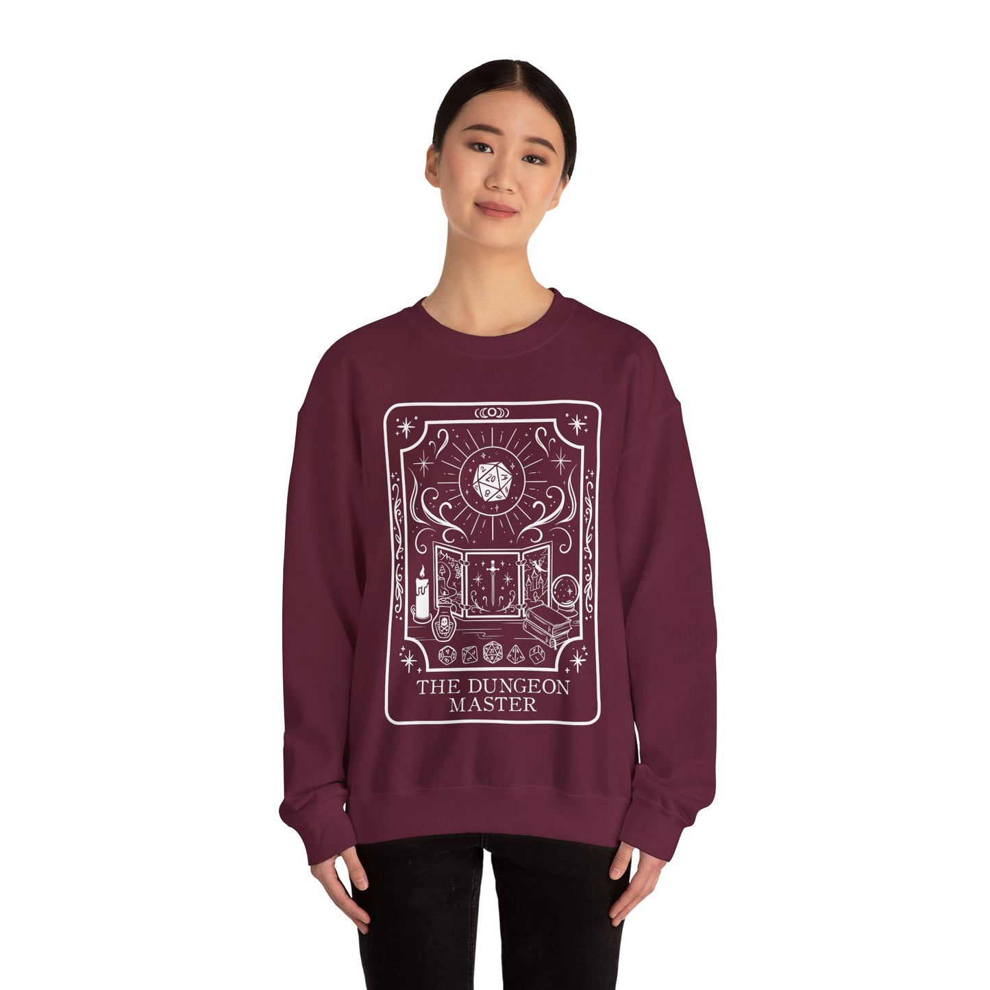 Dungeon Master Tarot Card Gildan Sweatshirt Shirt | TTRPG Character Class Crewneck