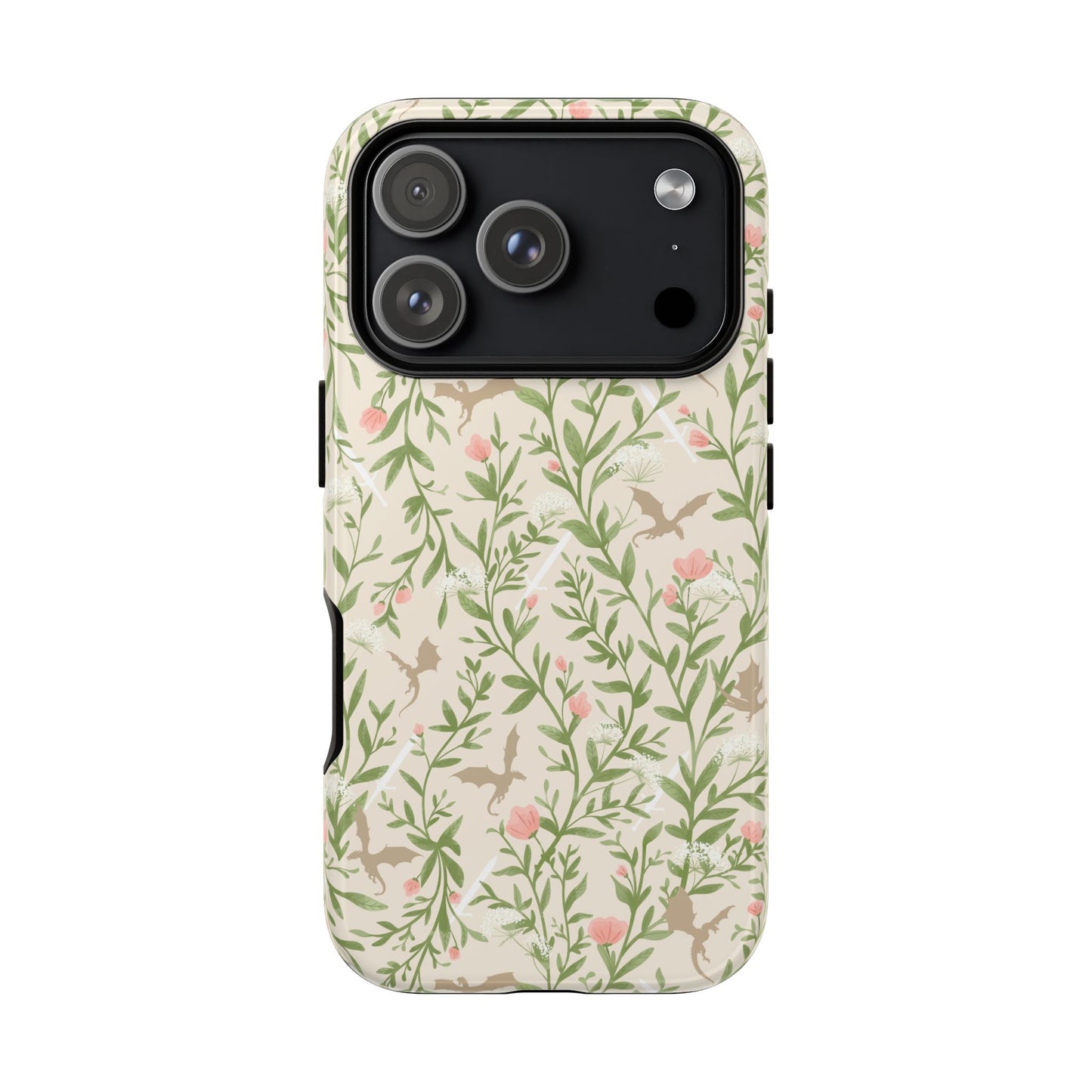 Fantasy Floral Dragons Tough Cases, Romantasy Reader Gift, Bookish Merch