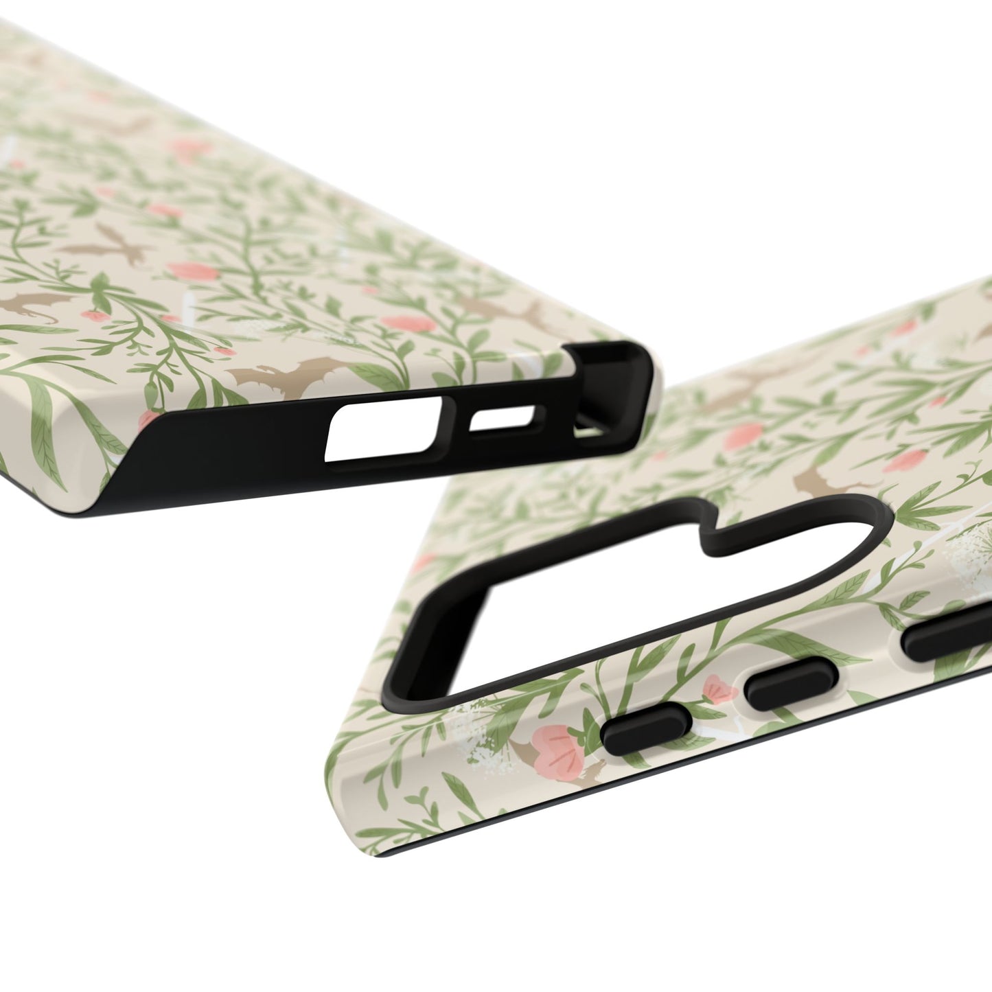 Fantasy Floral Dragons Tough Cases, Romantasy Reader Gift, Bookish Merch
