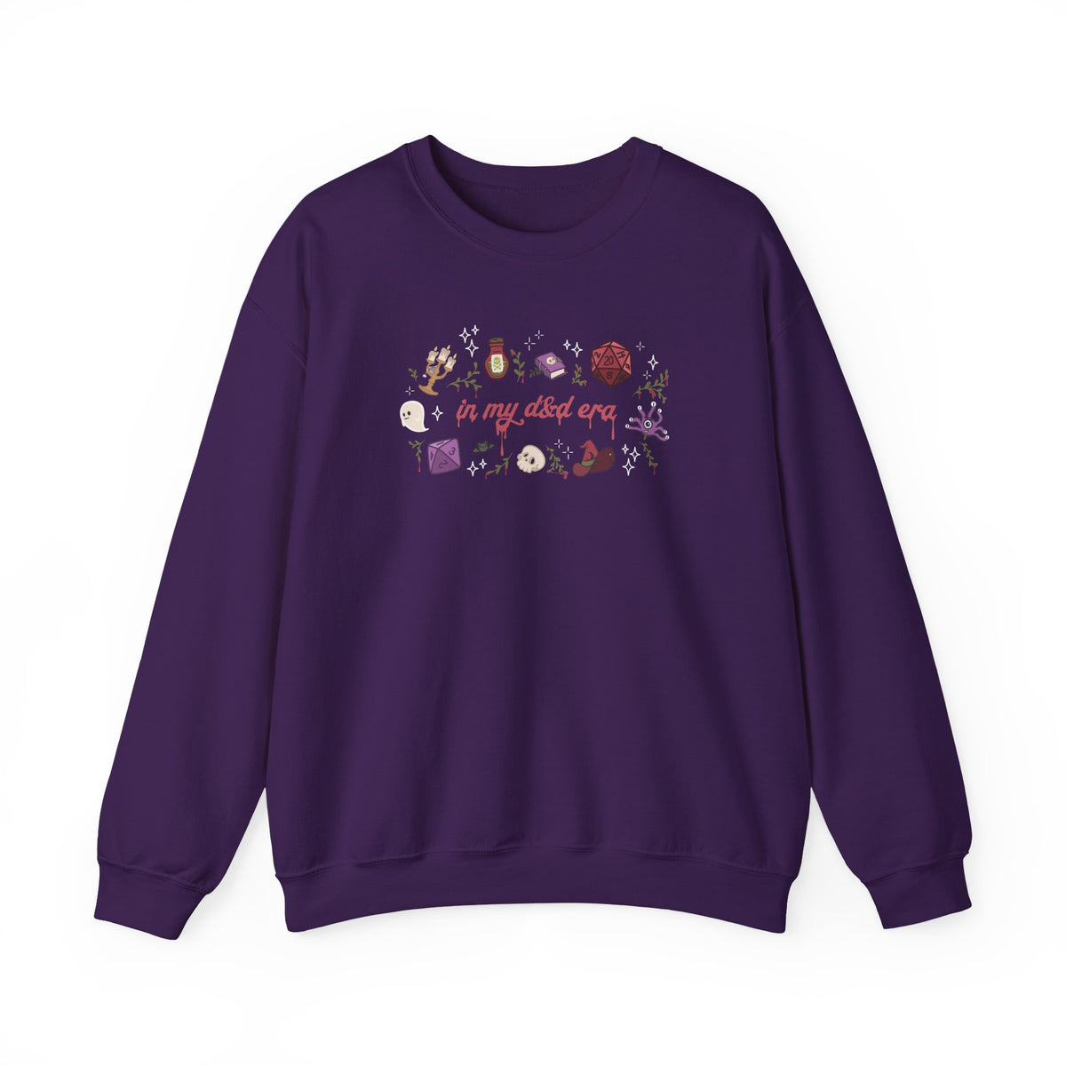 “In My Fantasy Era” Gildan Sweatshirt | Dark Academia TTRPG Crewneck | Witchy Dice & Potion Graphic Sweatshirt