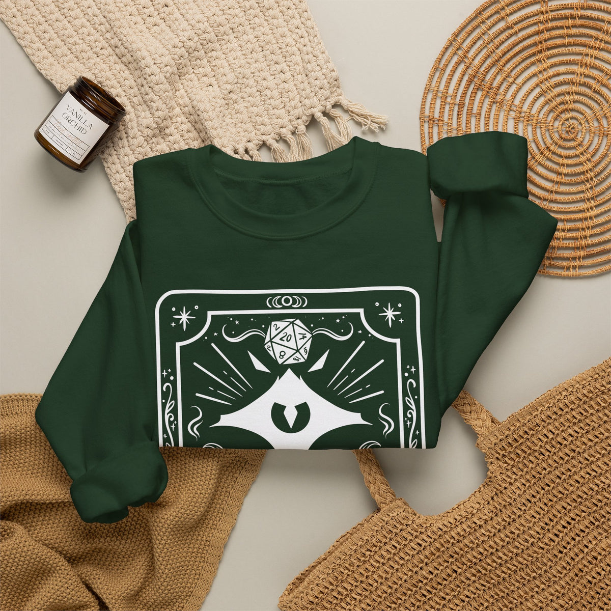 Warlock Tarot Card Gildan Sweatshirt Shirt | TTRPG Character Class Crewneck