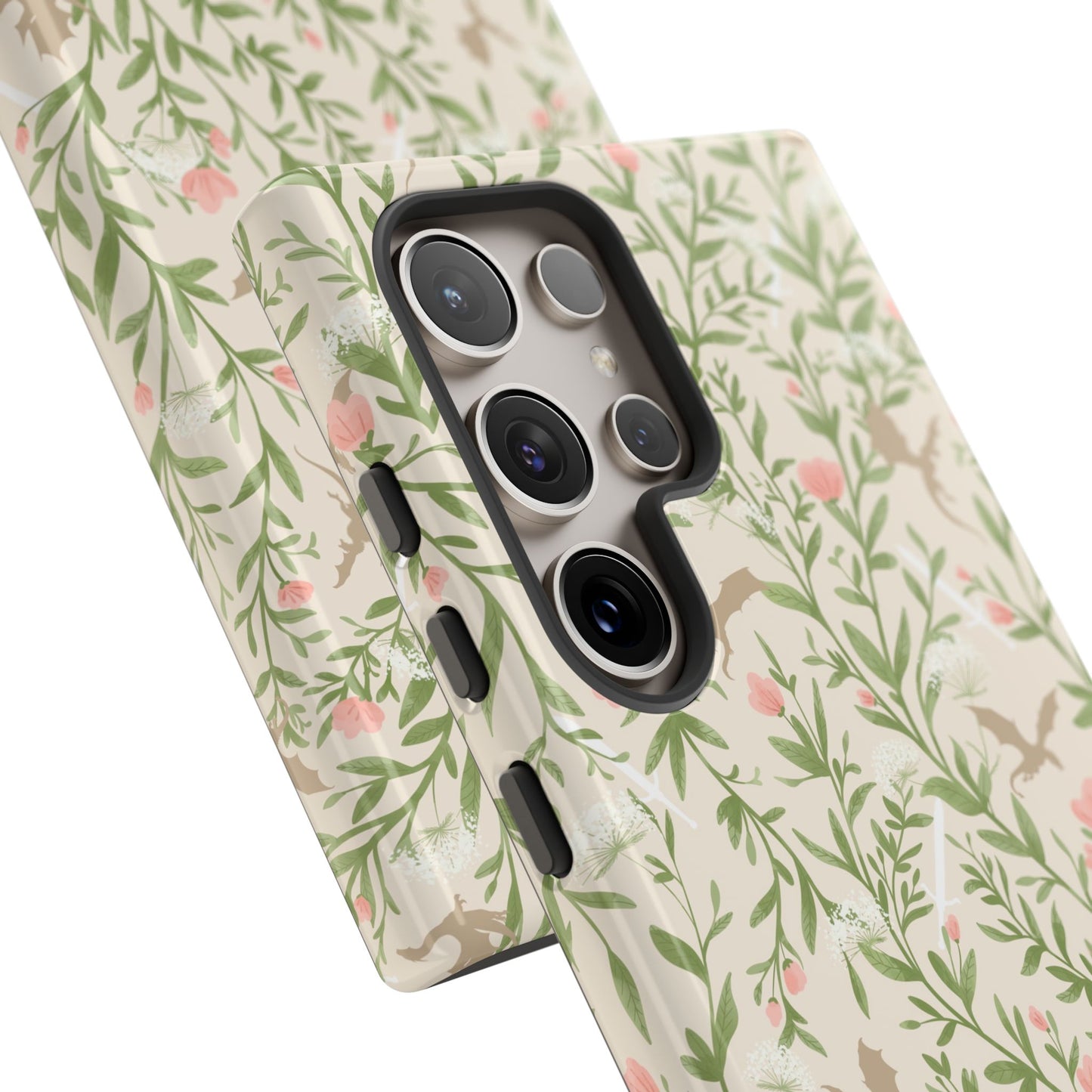 Fantasy Floral Dragons Tough Cases, Romantasy Reader Gift, Bookish Merch