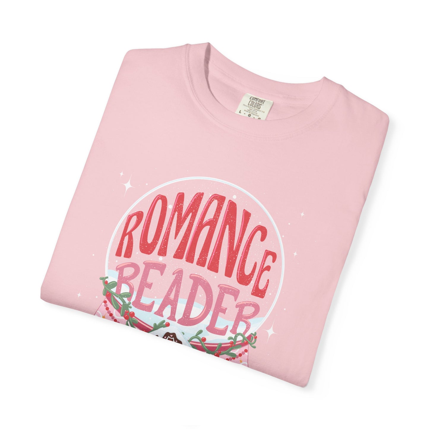 Romance Reader T-Shirt — Cute Book Lover Tee with Snow Globe Design