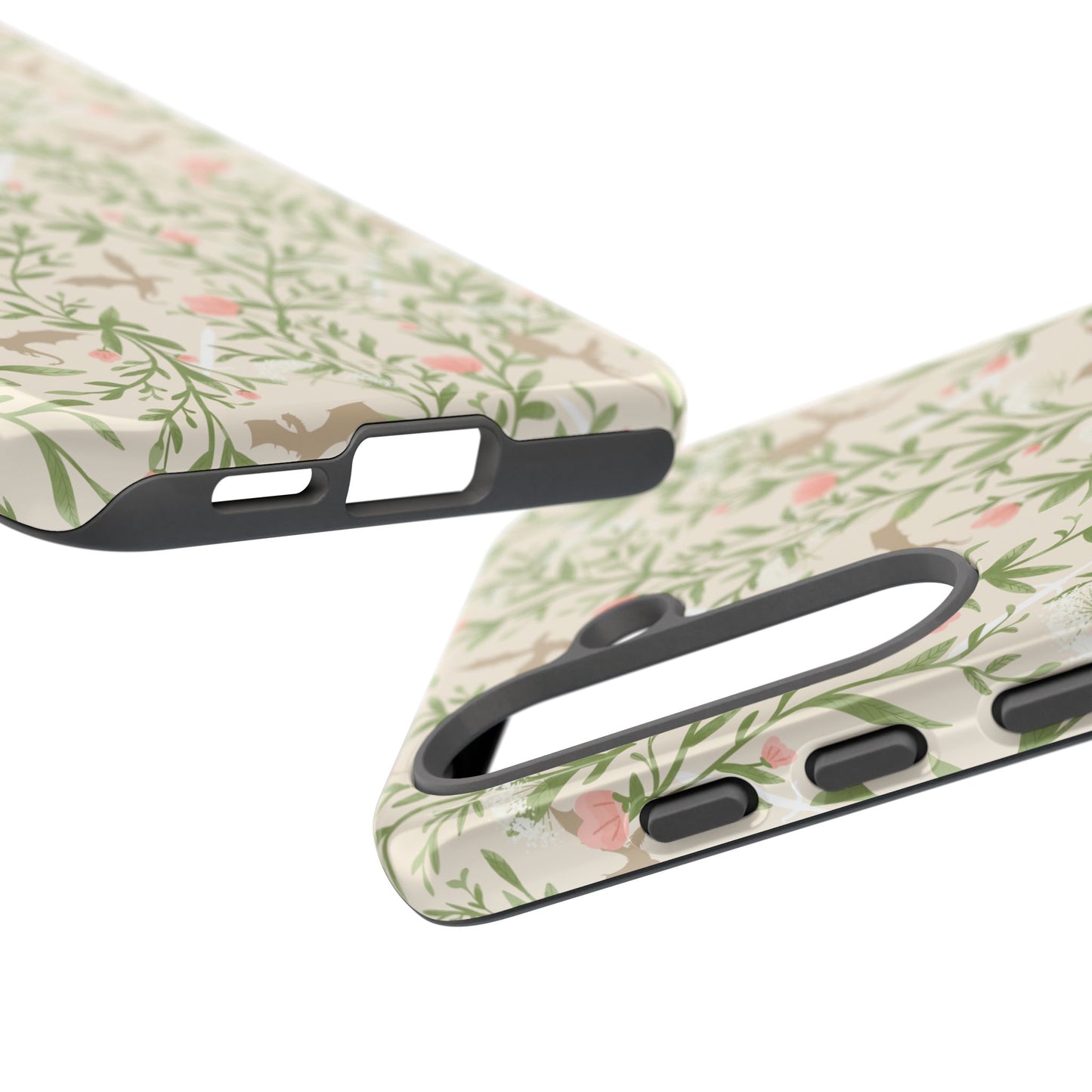 Fantasy Floral Dragons Tough Cases, Romantasy Reader Gift, Bookish Merch