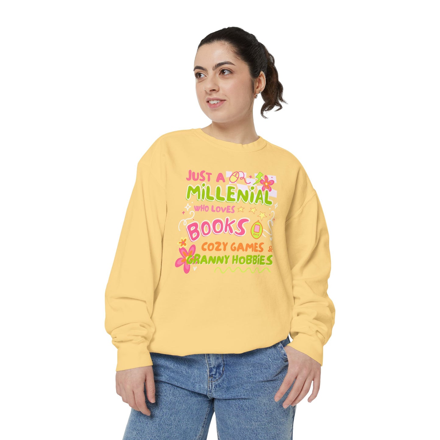 Unisex Garment-Dyed Sweatshirt | Bookish Crewneck Sweatshirt