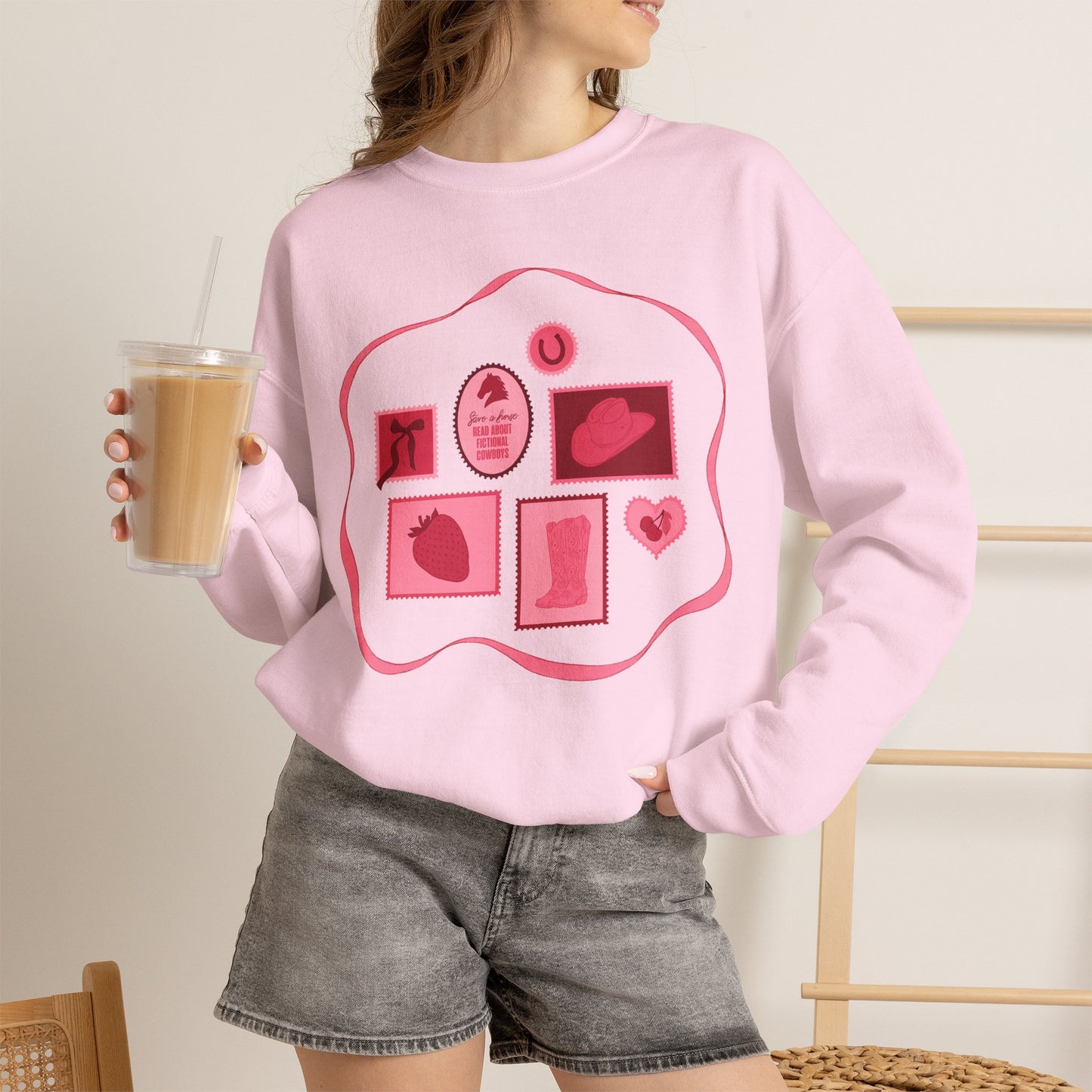 Save a Horse, Read About Fictional Cowboys Sweatshirt | Cowboy Romance Reader Crewneck