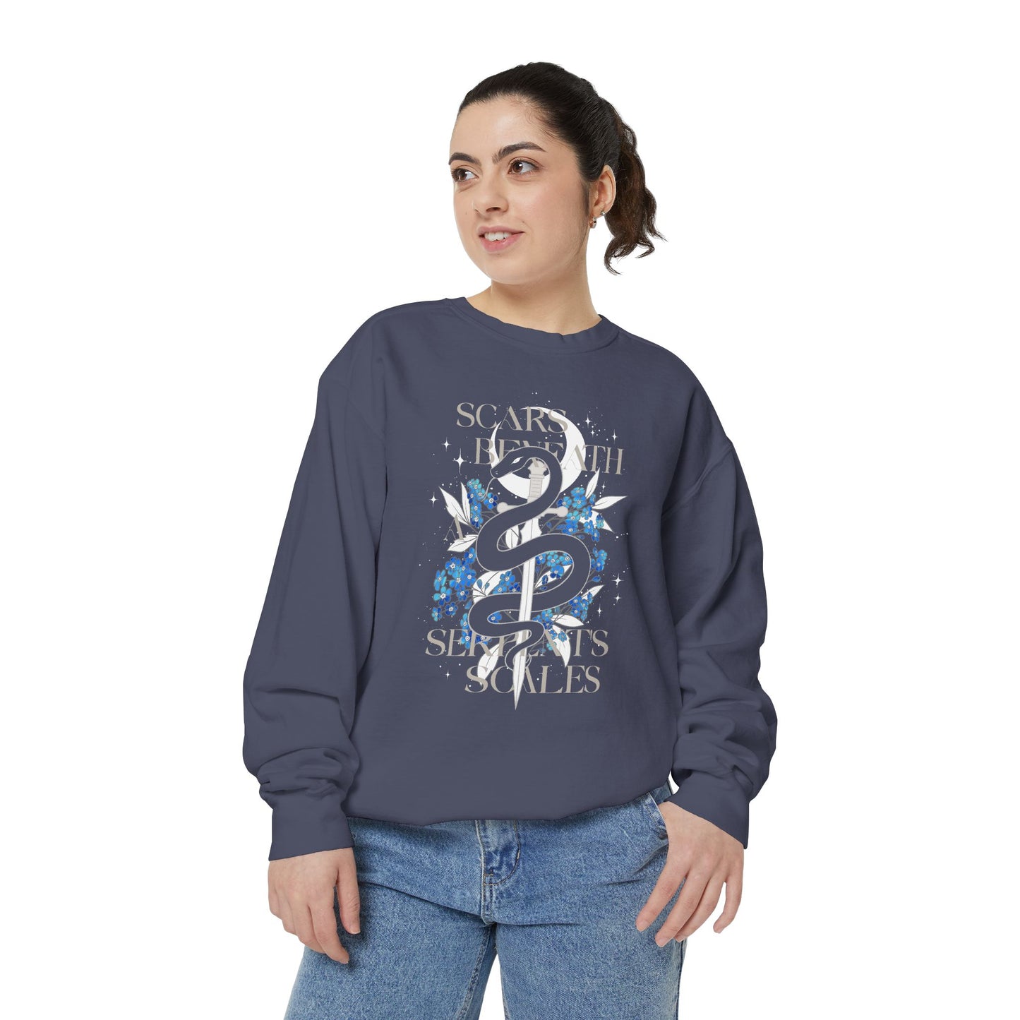 Scars Beneath a Serpent’s Scales Comfort Colors Sweatshirt | Officially Licensed Nicole Platania Apparel