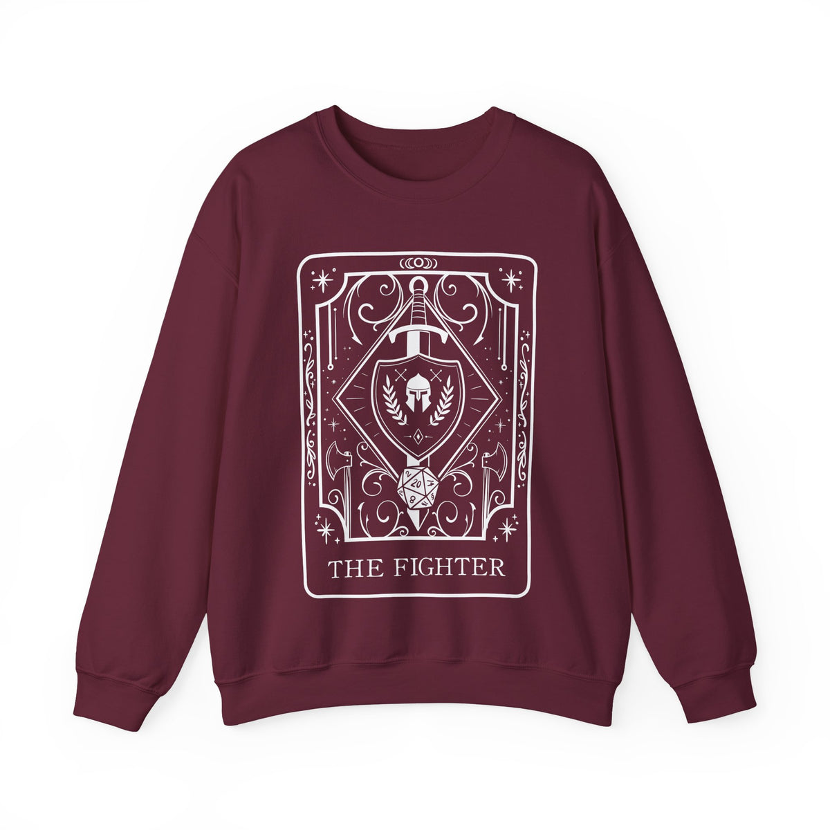 Fighter Tarot Card Gildan Sweatshirt Shirt | TTRPG Character Class Crewneck
