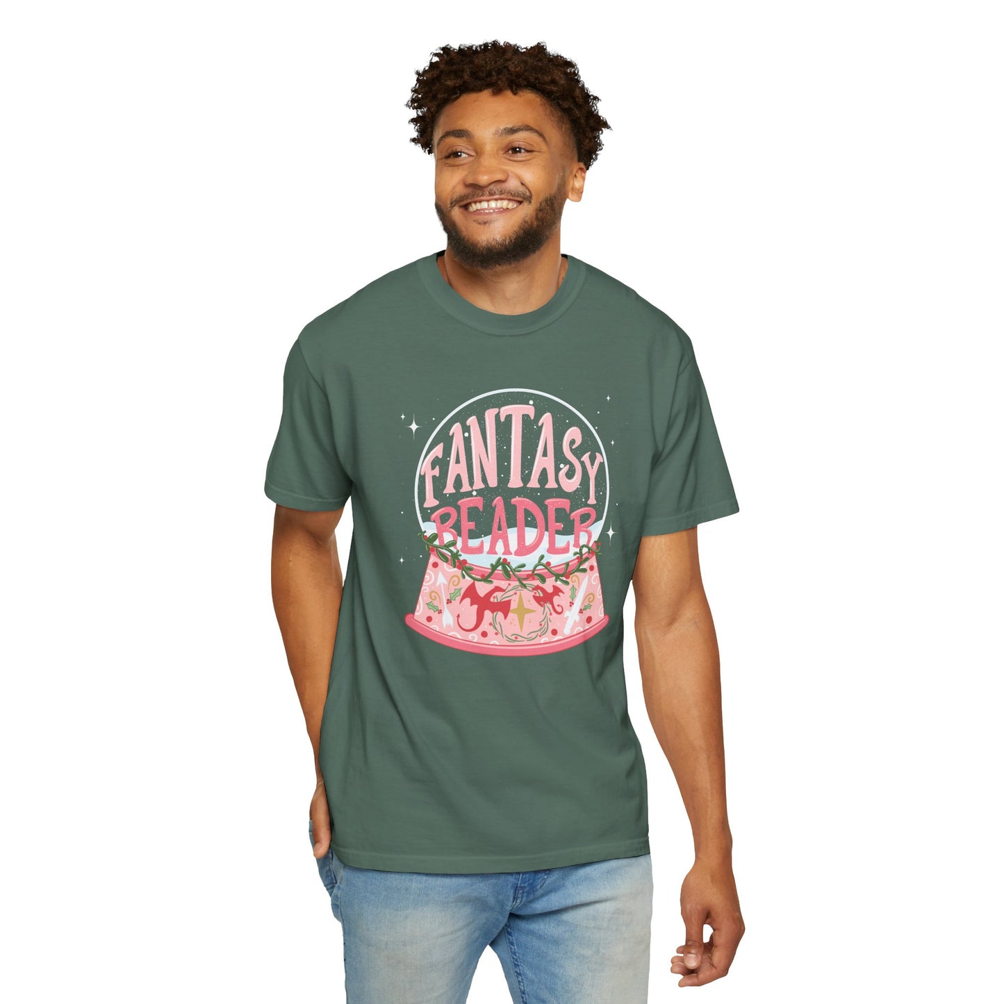 Fantasy Reader Snow Globe T-Shirt | Book Lover Graphic Tee | Gift for Fantasy Readers