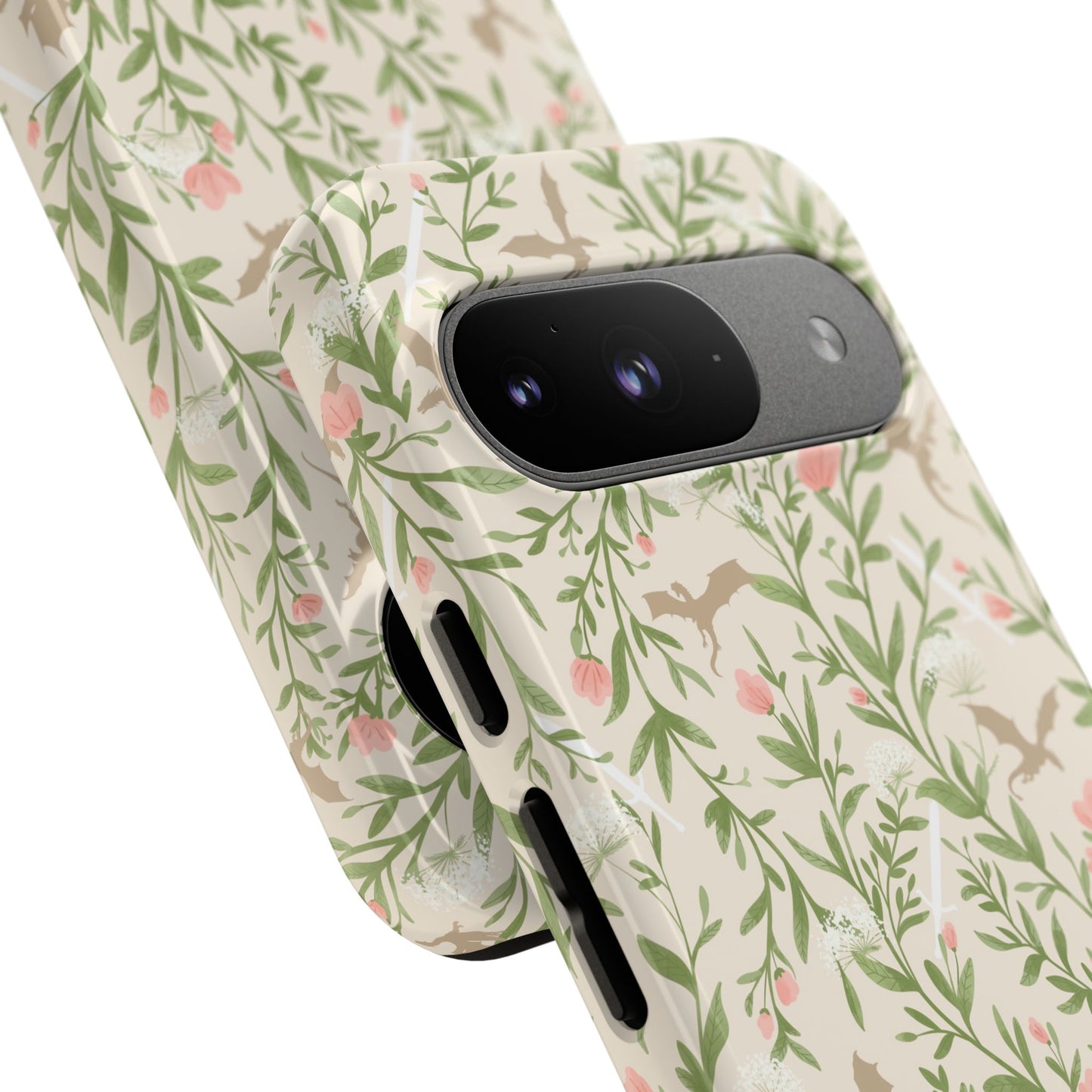 Fantasy Floral Dragons Tough Cases, Romantasy Reader Gift, Bookish Merch