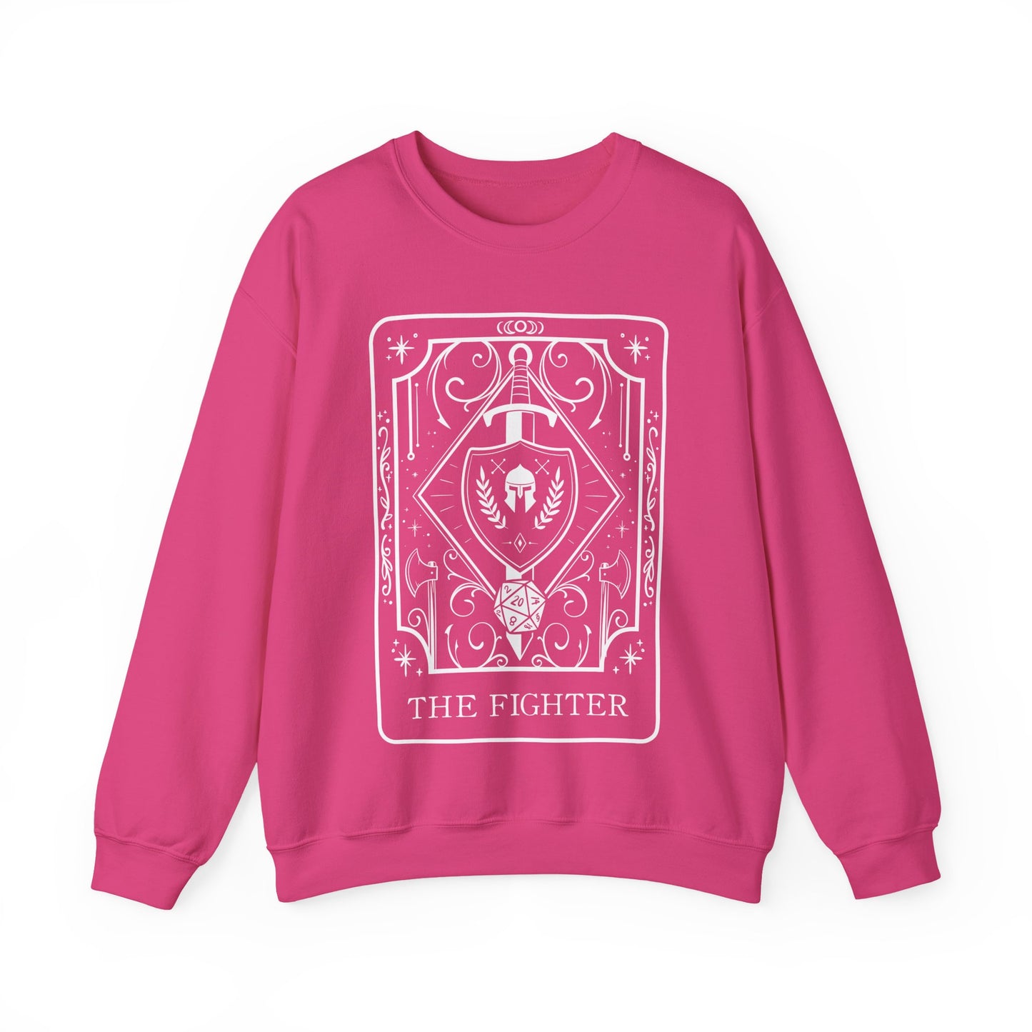 Fighter Tarot Card Gildan Sweatshirt Shirt | TTRPG Character Class Crewneck