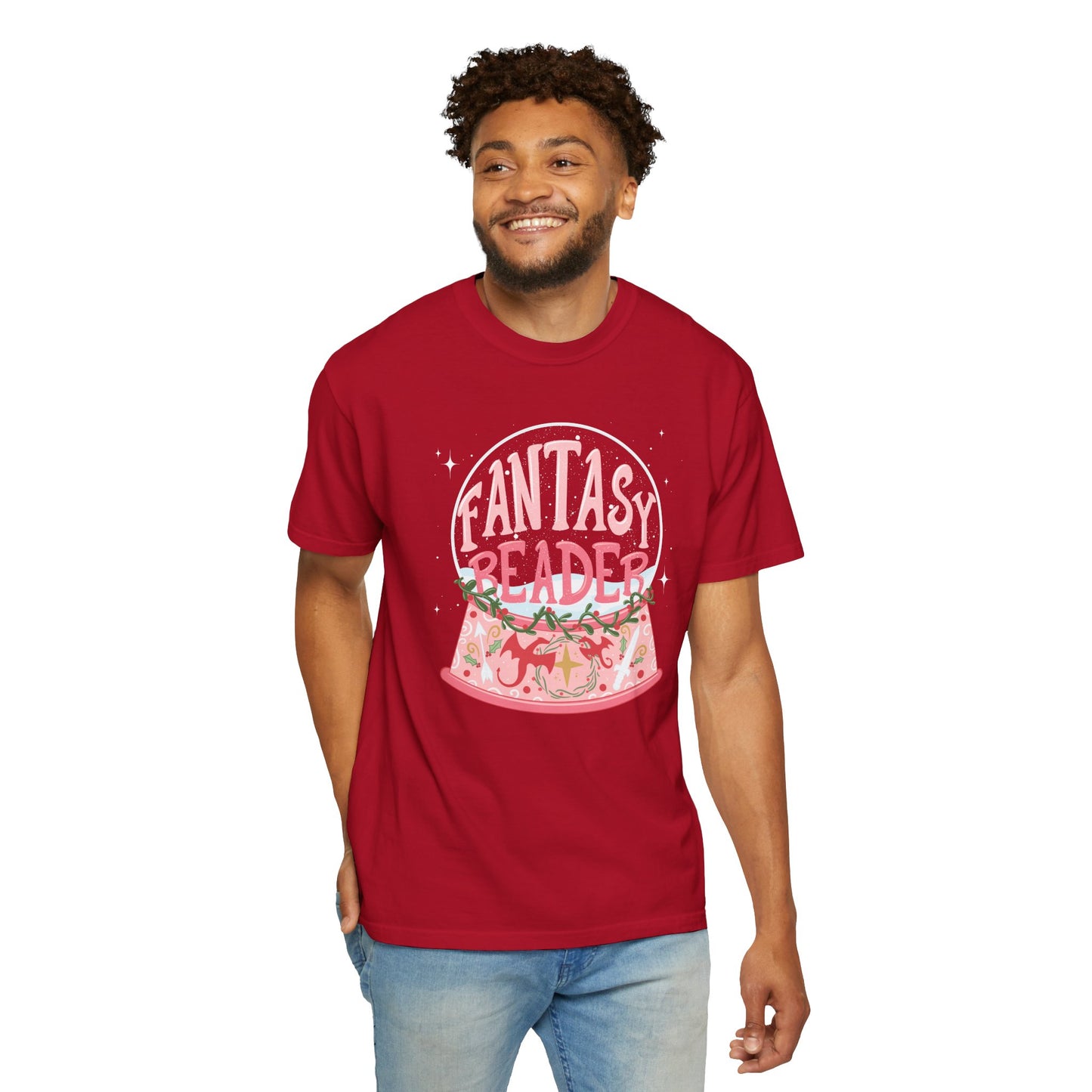 Fantasy Reader Snow Globe T-Shirt | Book Lover Graphic Tee | Gift for Fantasy Readers
