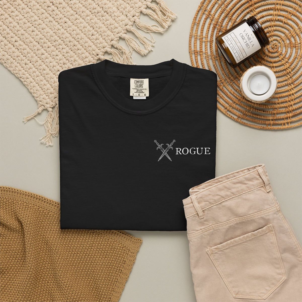 Rogue Tarot Card Comfort Colors Shirt | TTRPG Character Class Tee