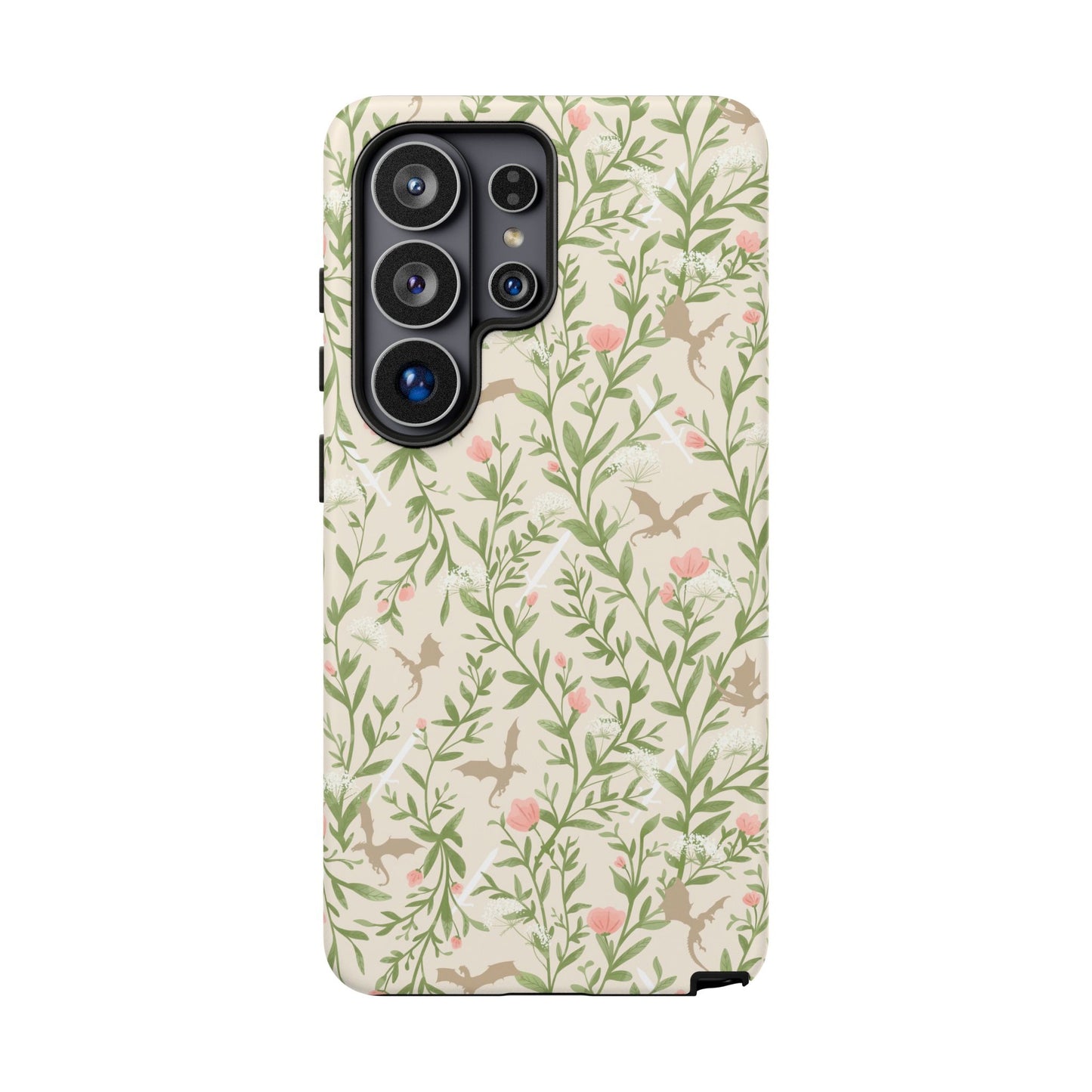 Fantasy Floral Dragons Tough Cases, Romantasy Reader Gift, Bookish Merch