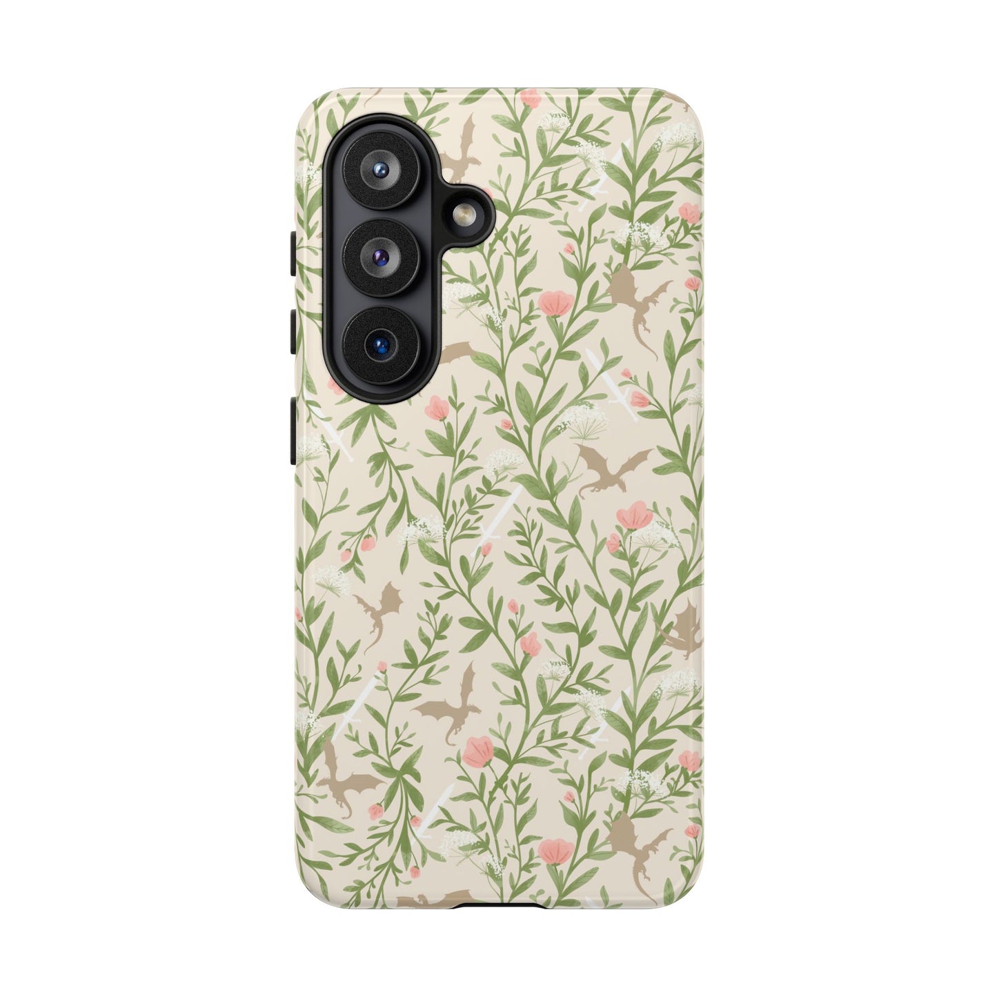 Fantasy Floral Dragons Tough Cases, Romantasy Reader Gift, Bookish Merch