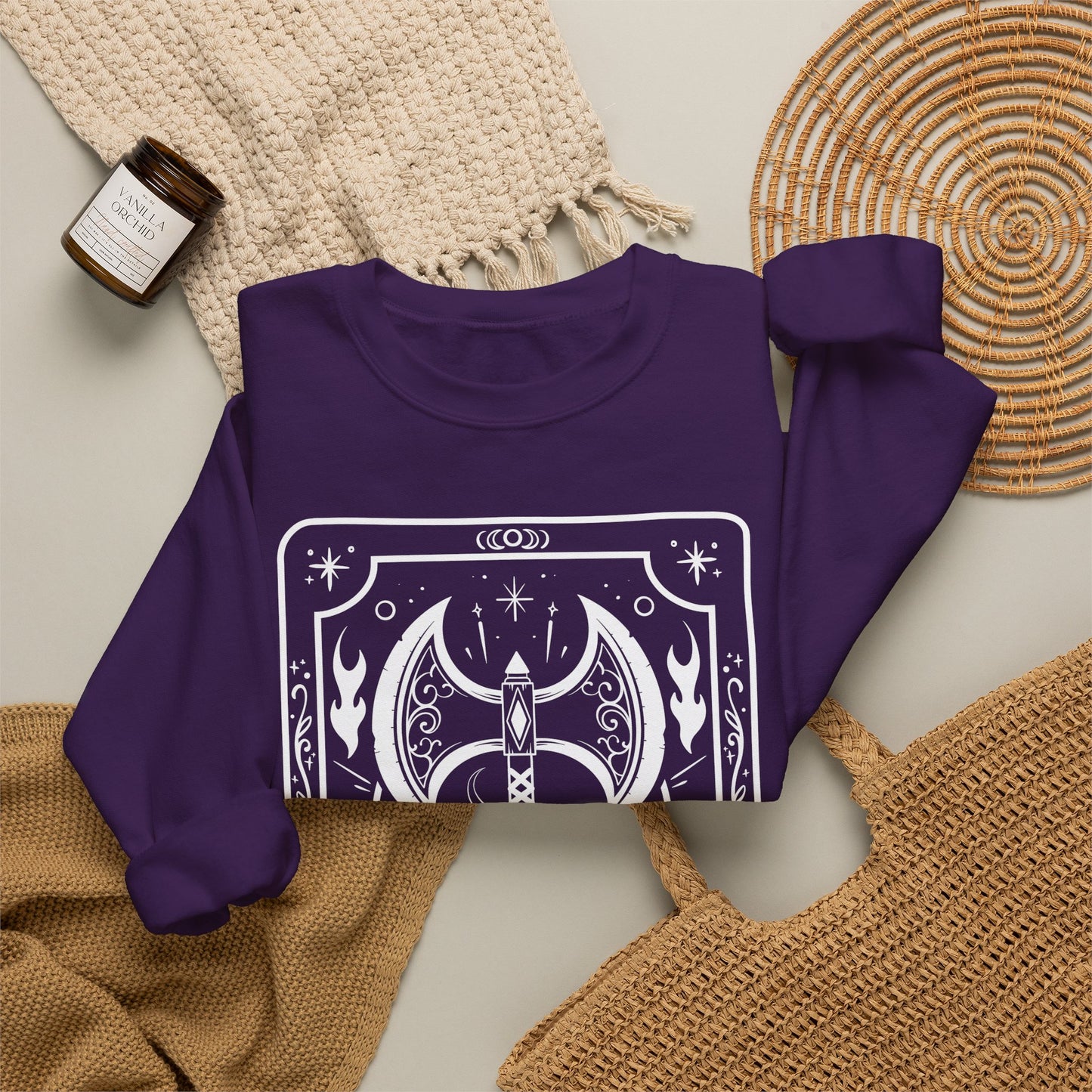 Barbarian Tarot Card Gildan Sweatshirt Shirt | TTRPG Character Class Crewneck
