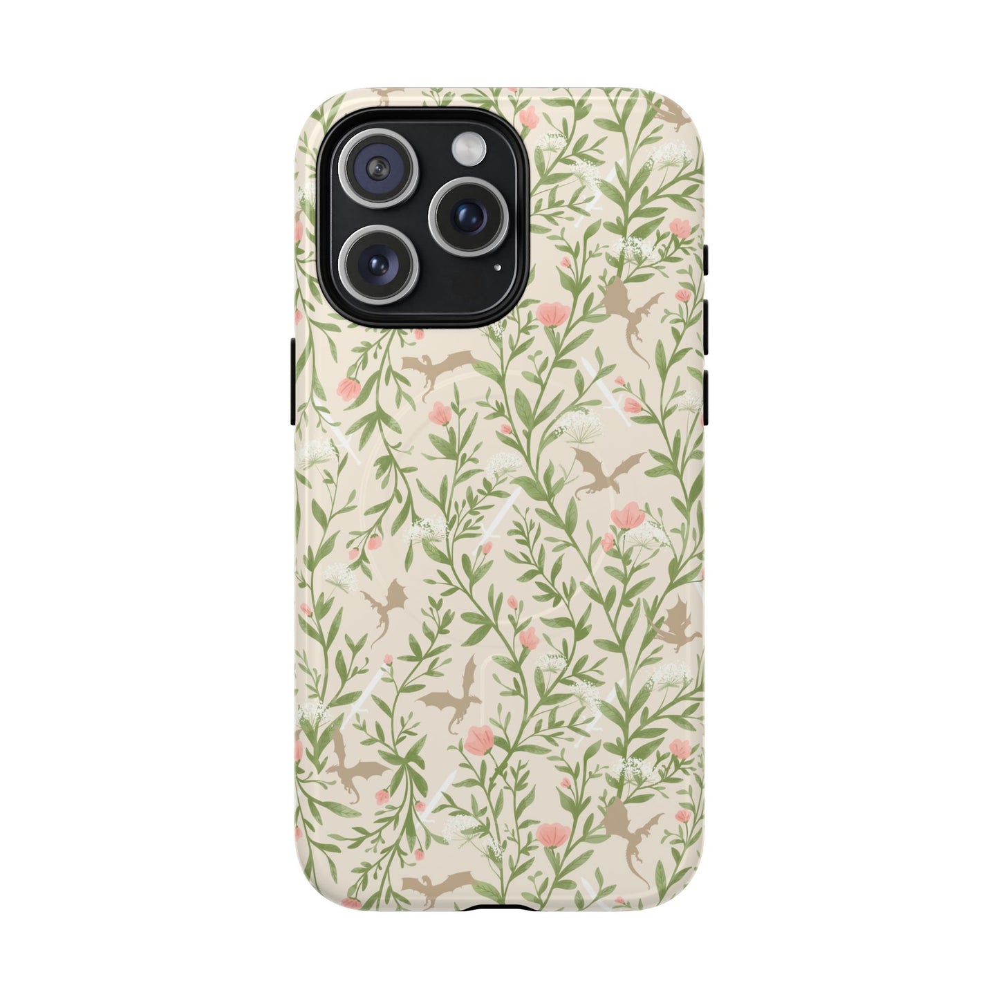 Floral Fantasy Dragons Tough Cases - MAGNETIC - Romantasy Reader Gift, Bookish Merch