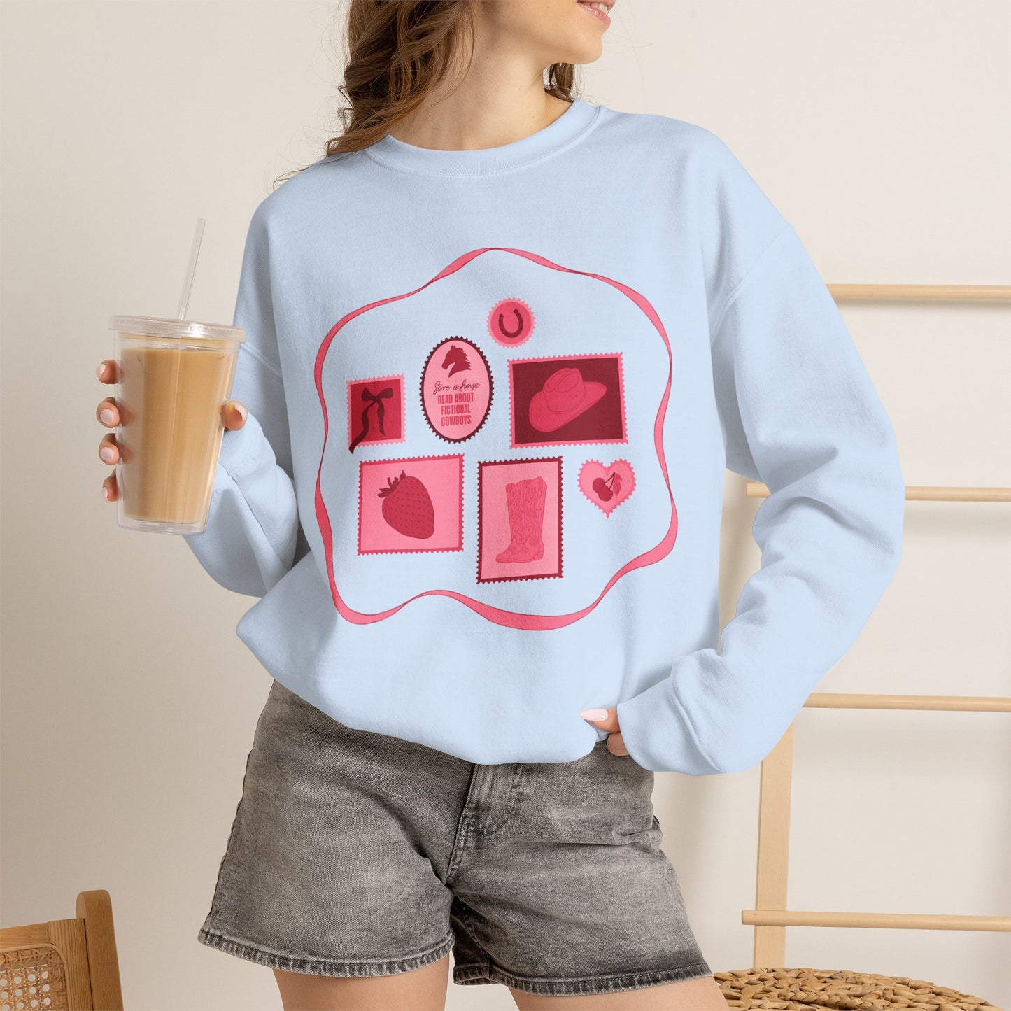 Save a Horse, Read About Fictional Cowboys Sweatshirt | Cowboy Romance Reader Crewneck