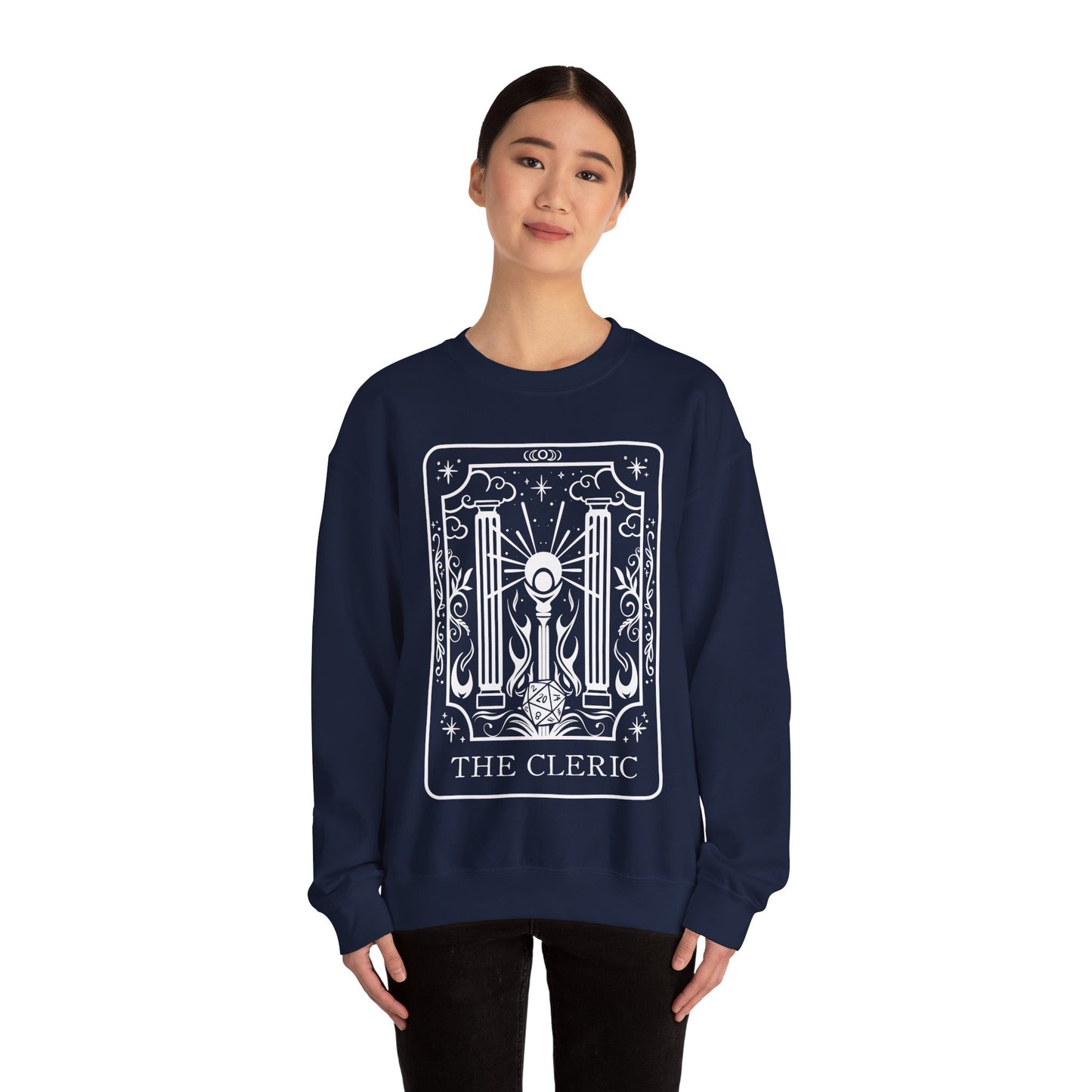 Cleric Tarot Card Gildan Sweatshirt Shirt | TTRPG Character Class Crewneck