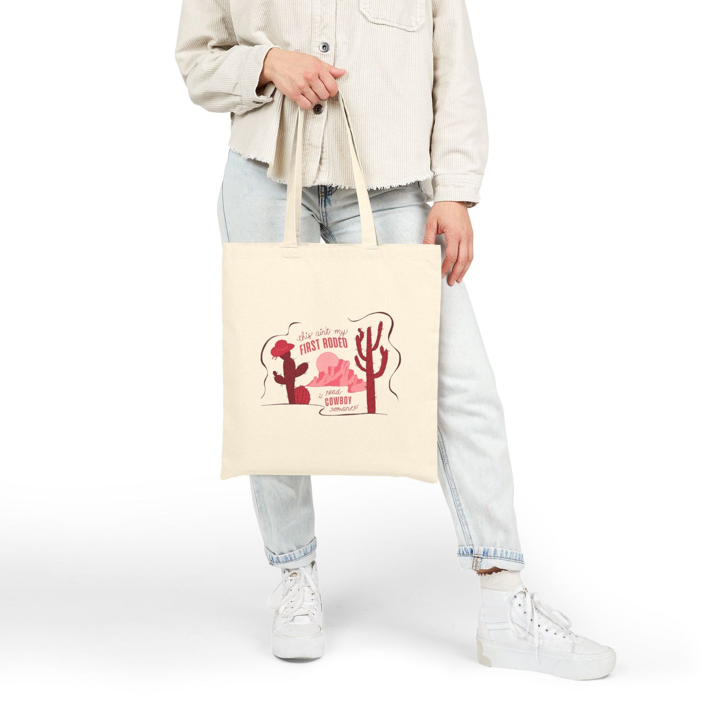 This Ain’t My First Rodeo Cotton Canvas Tote Bag | Cowboy Romance Book Tote