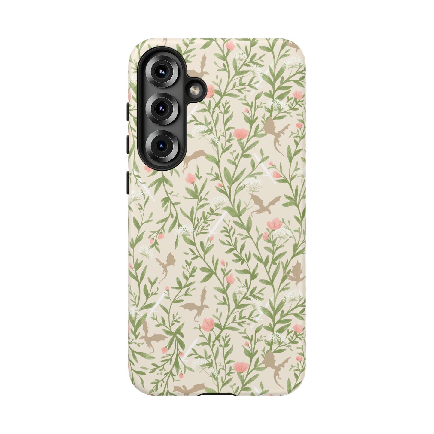 Fantasy Floral Dragons Tough Cases, Romantasy Reader Gift, Bookish Merch