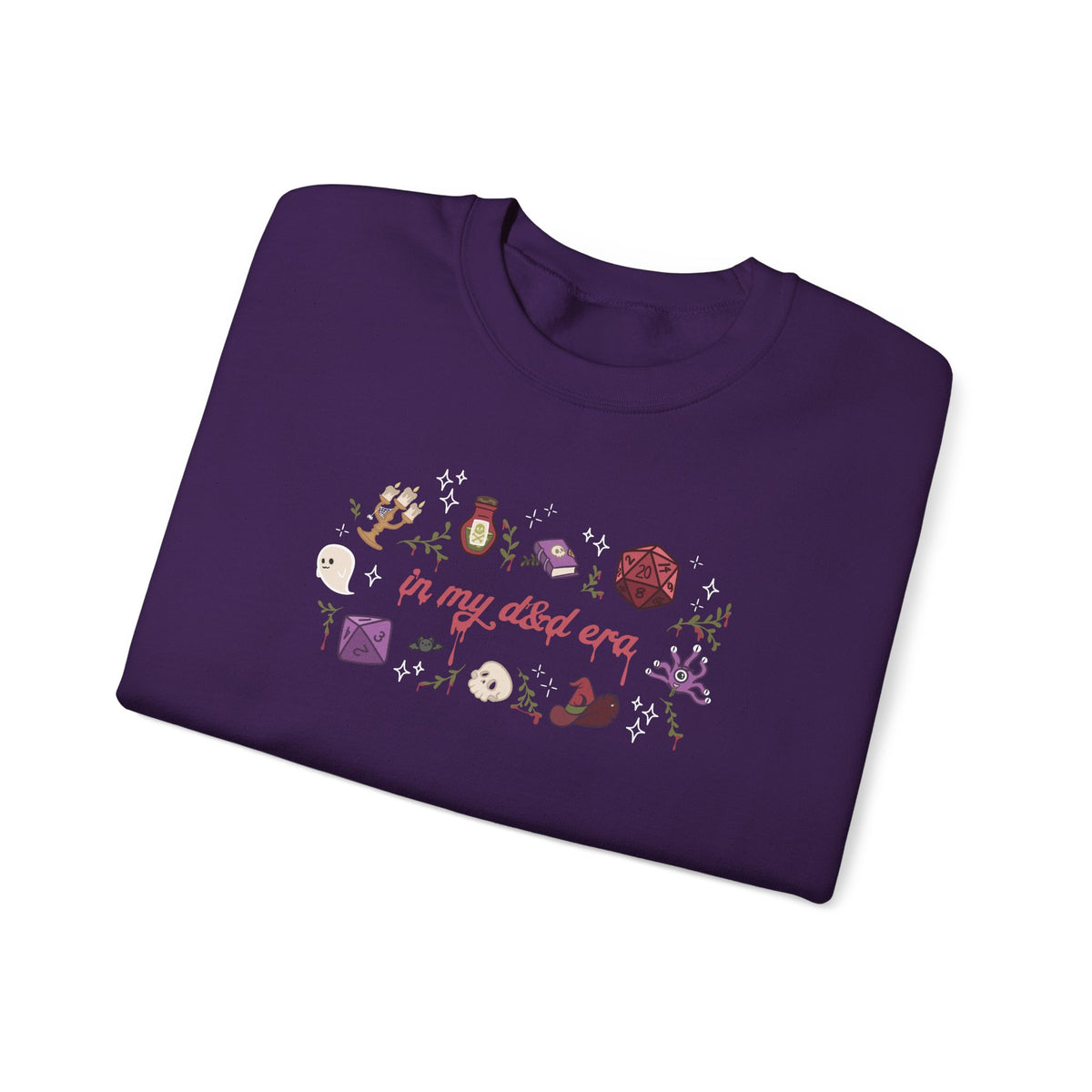 “In My Fantasy Era” Gildan Sweatshirt | Dark Academia TTRPG Crewneck | Witchy Dice & Potion Graphic Sweatshirt