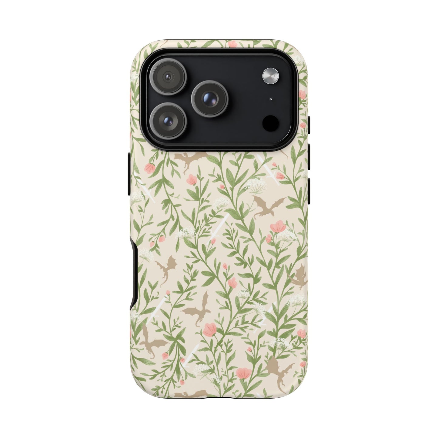 Fantasy Floral Dragons Tough Cases, Romantasy Reader Gift, Bookish Merch