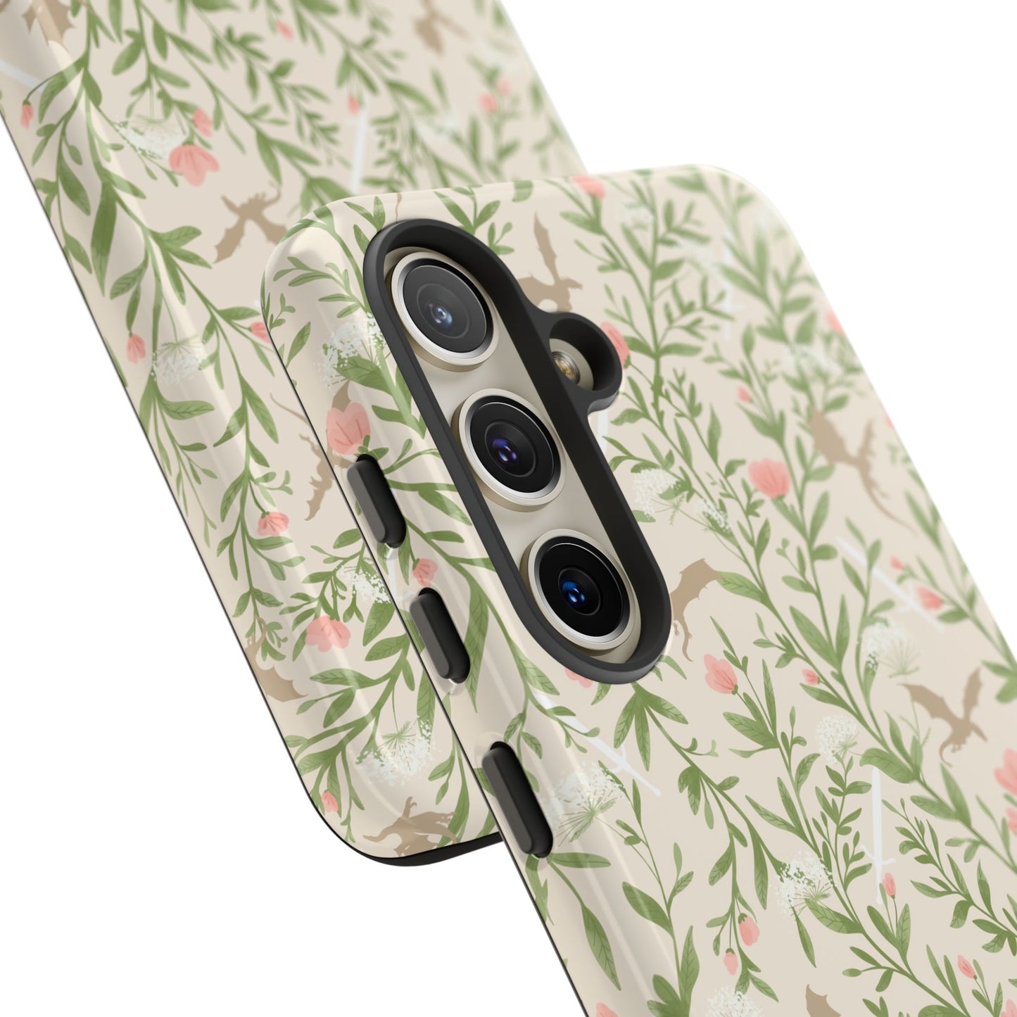 Fantasy Floral Dragons Tough Cases, Romantasy Reader Gift, Bookish Merch