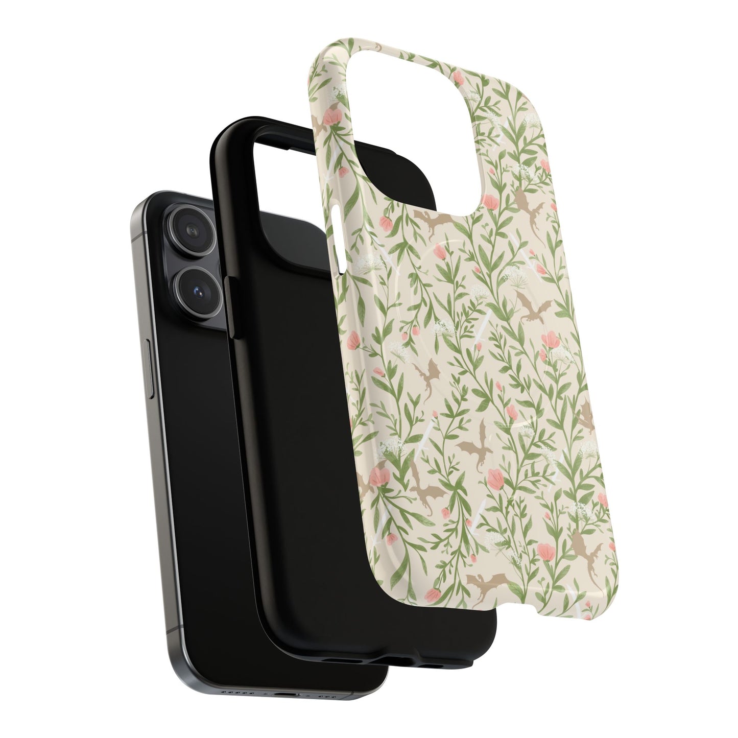 Floral Fantasy Dragons Tough Cases - MAGNETIC - Romantasy Reader Gift, Bookish Merch