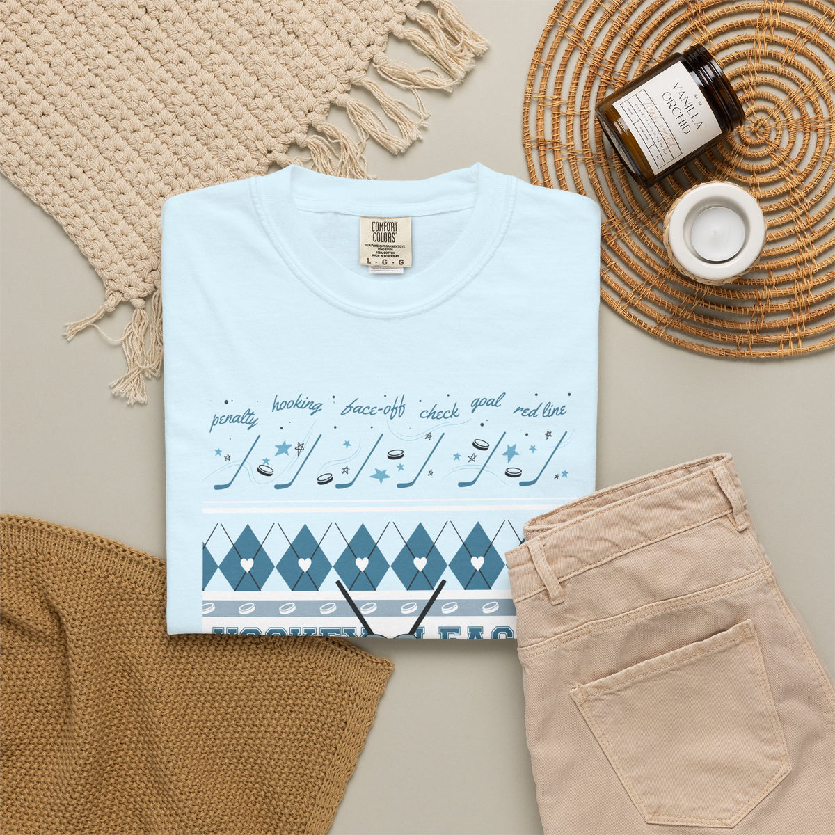 Hockey League Book Club Patterned T-Shirt