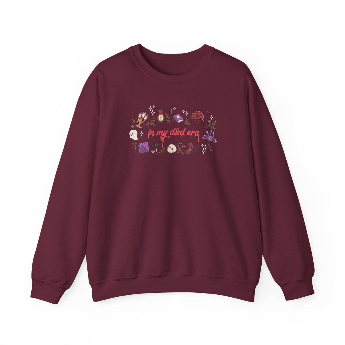 “In My Fantasy Era” Gildan Sweatshirt | Dark Academia TTRPG Crewneck | Witchy Dice & Potion Graphic Sweatshirt