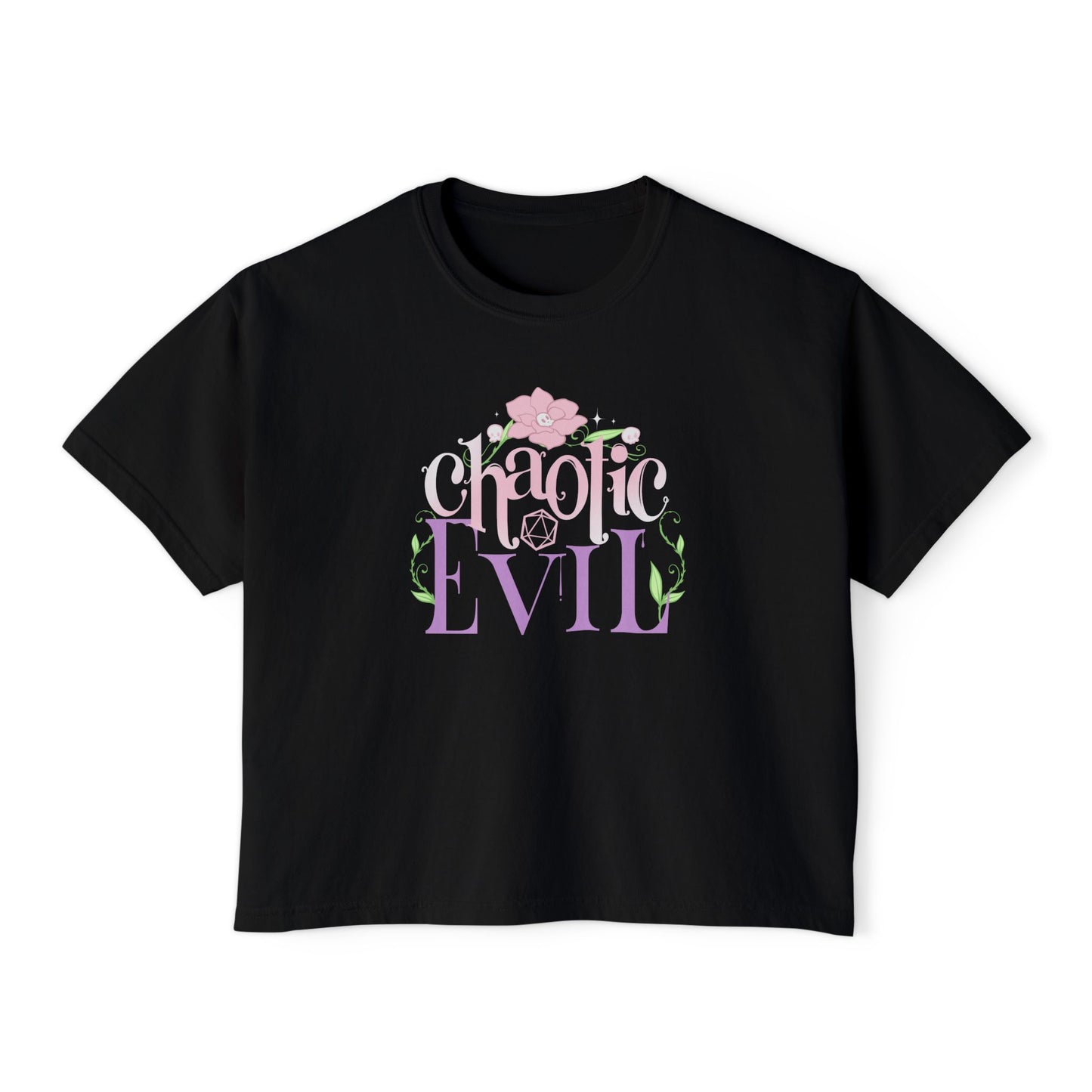 Chaotic Evil Crop Tee – DnD Shirt | Boxy Cropped TTRPG Gamer Tee Aesthetic