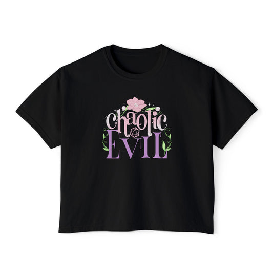 Chaotic Evil Crop Tee – DnD Shirt | Boxy Cropped TTRPG Gamer Tee Aesthetic