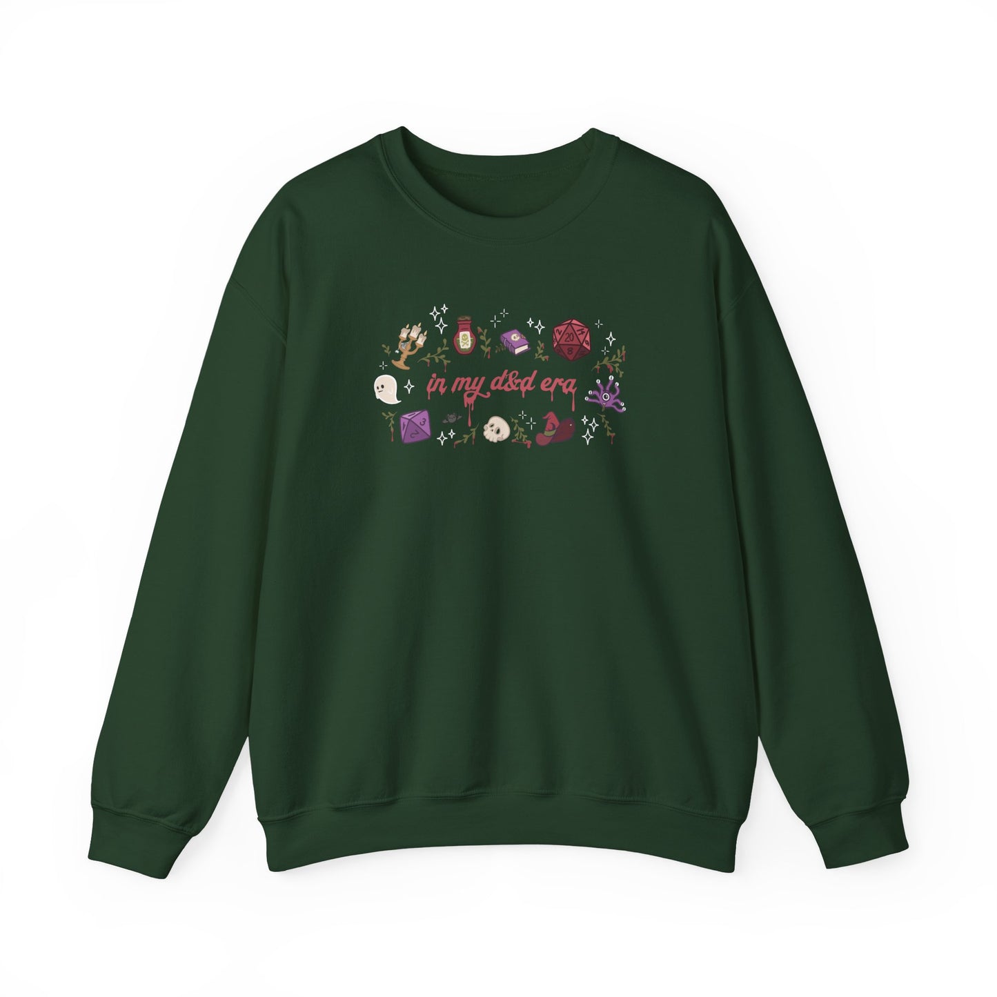 “In My Fantasy Era” Gildan Sweatshirt | Dark Academia TTRPG Crewneck | Witchy Dice & Potion Graphic Sweatshirt