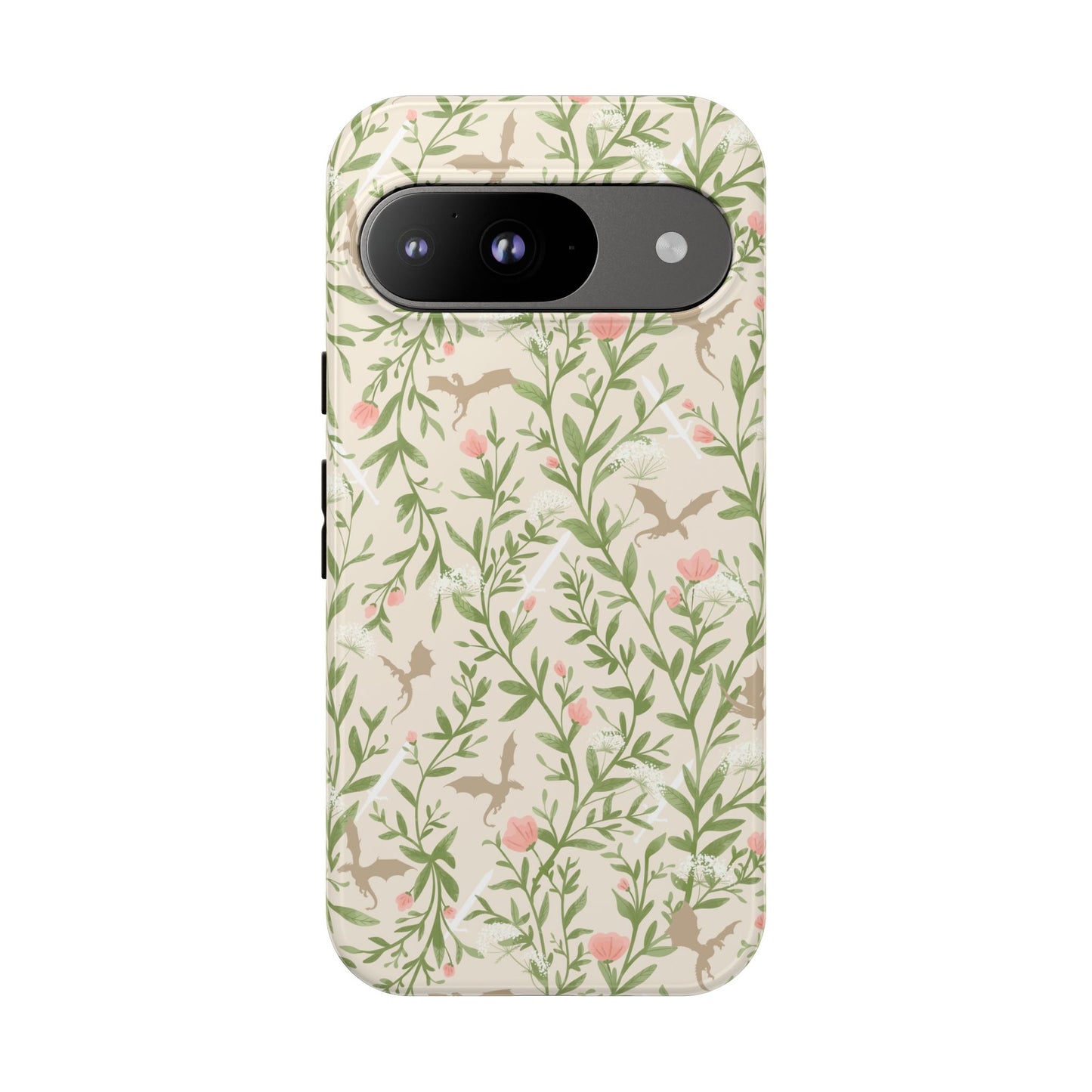 Fantasy Floral Dragons Tough Cases, Romantasy Reader Gift, Bookish Merch
